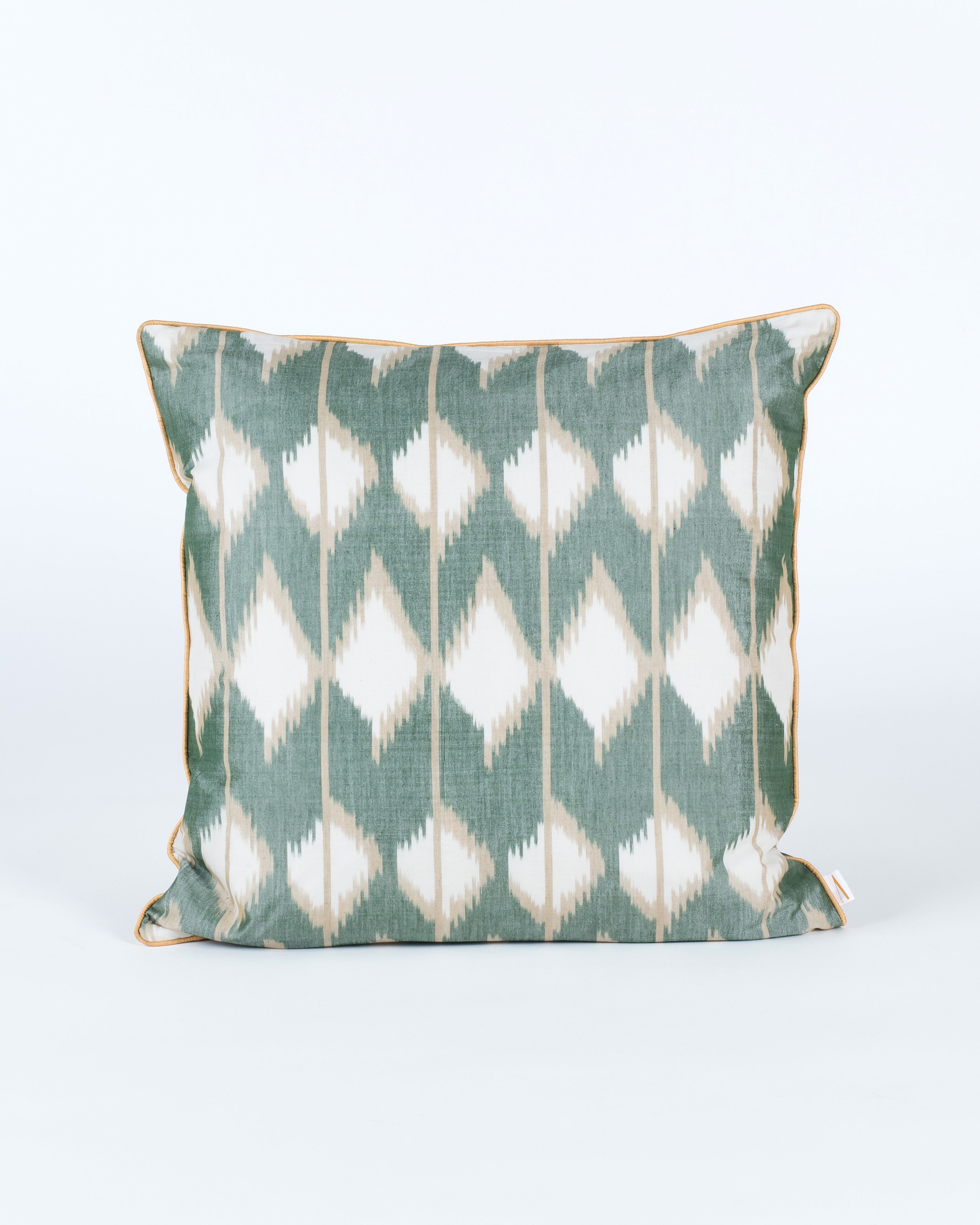 Rhombus Warp Ikat Cotton Silk Cushion Cover
