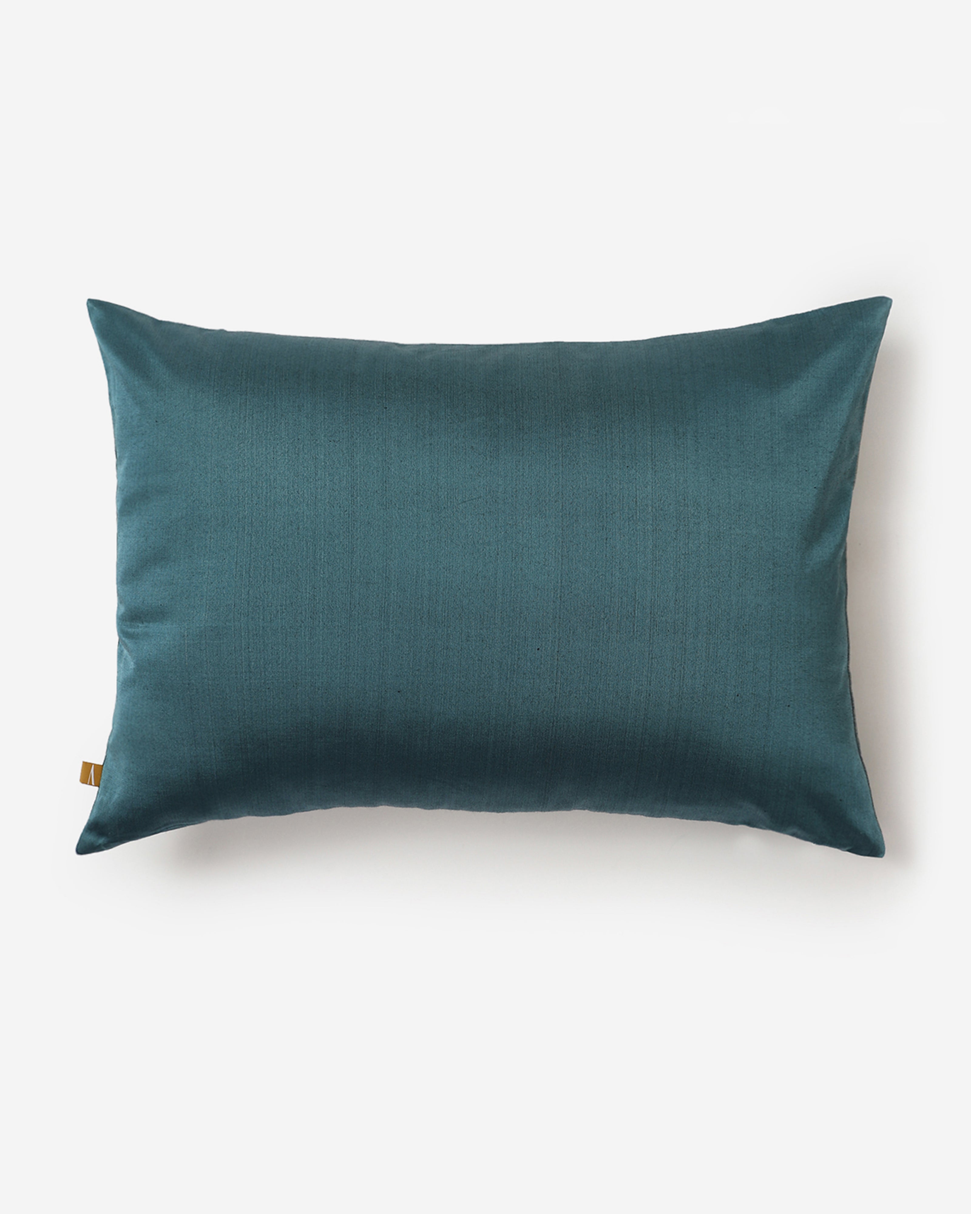 Hounds Tooth Weft Ikat Silk Cushion Cover - Medium Blue