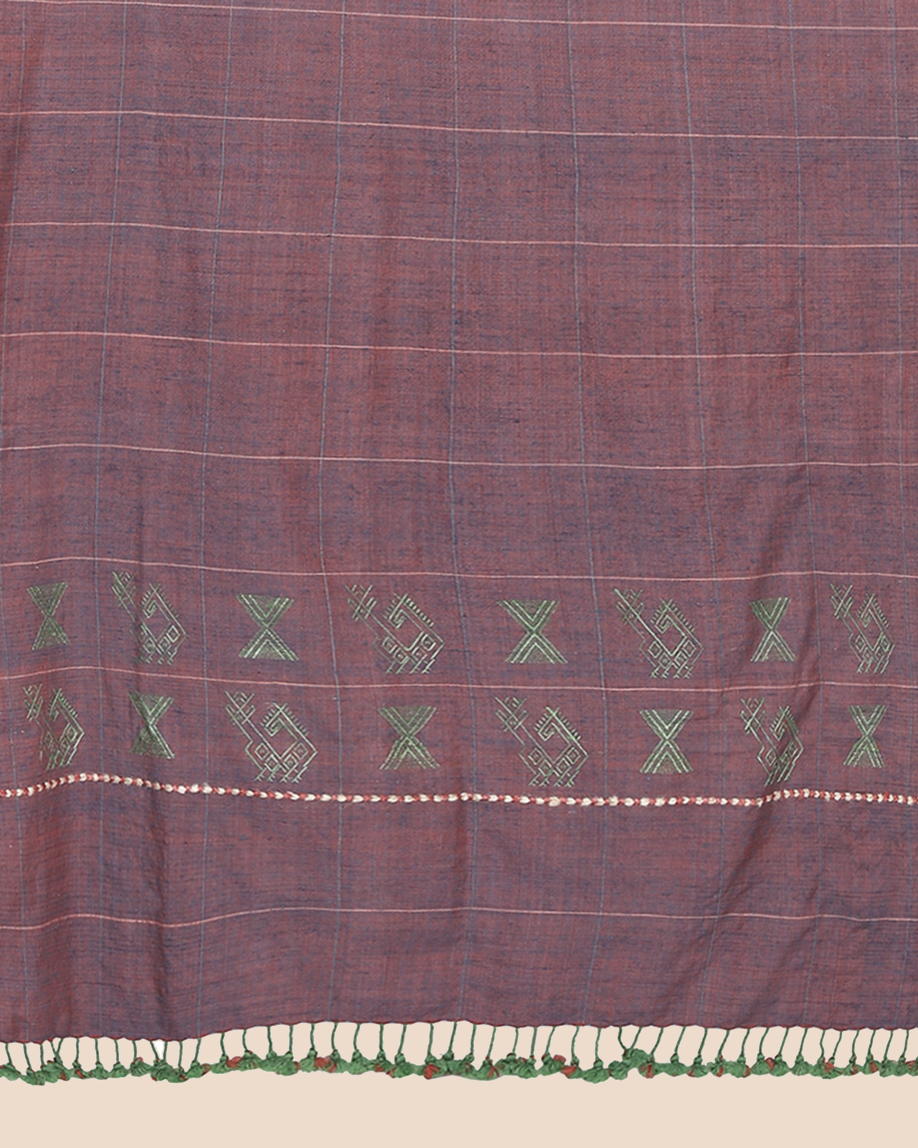 Madhur Extra Weft Wool Silk Shawl - Dark Violet