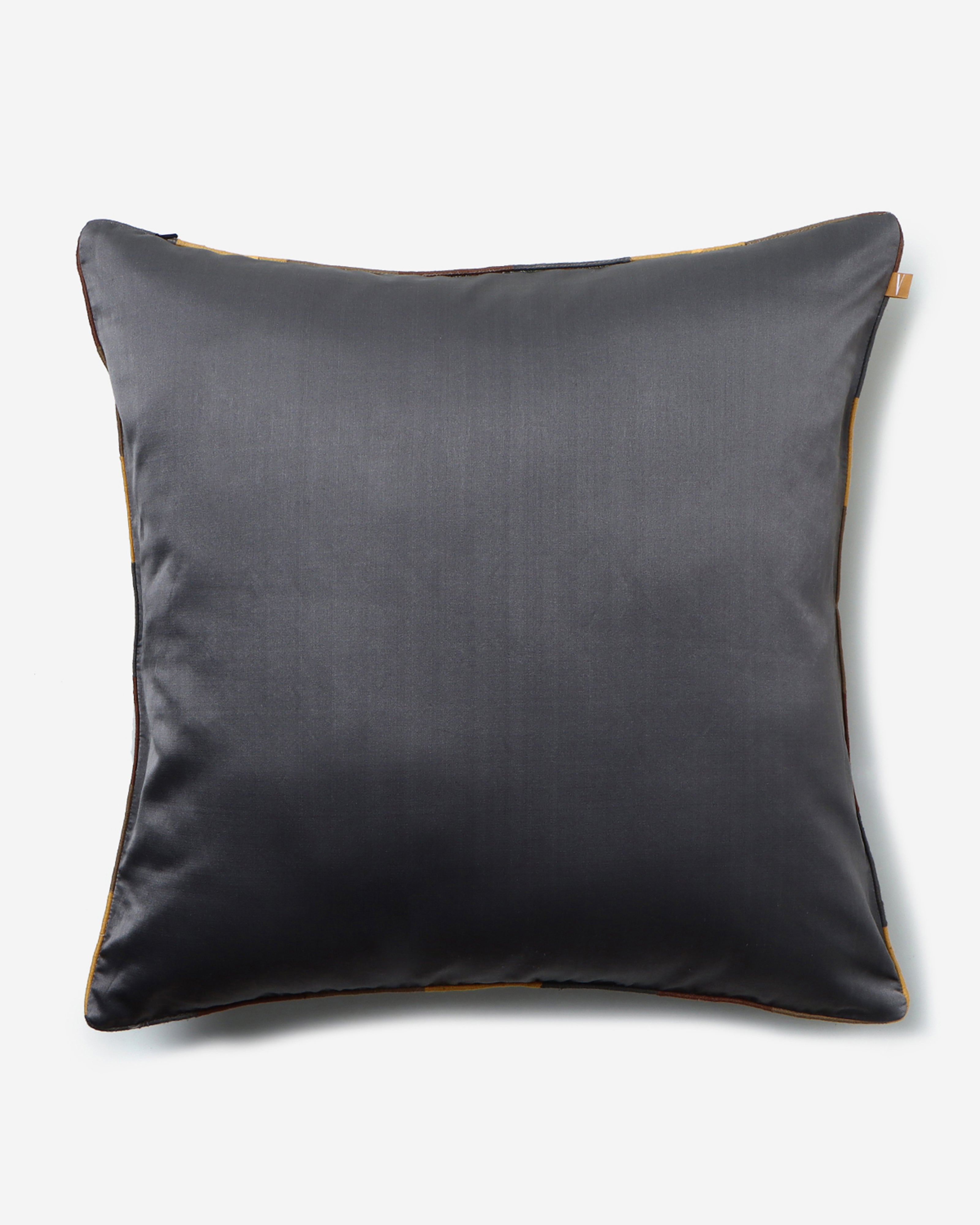 Reva Gyasar Silk Cushion Cover - Medium Grey