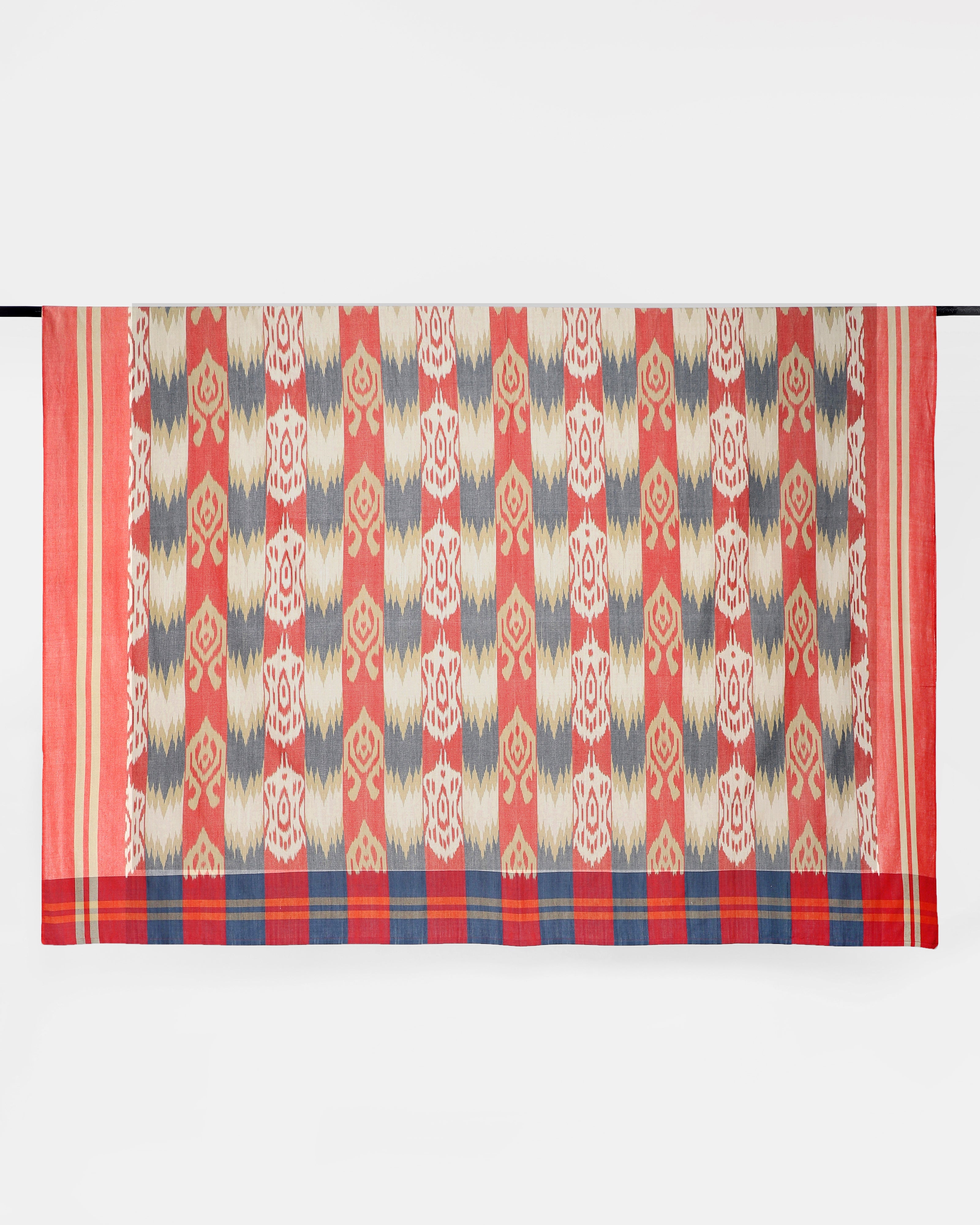 Feray Warp Ikat Cotton Bed Cover