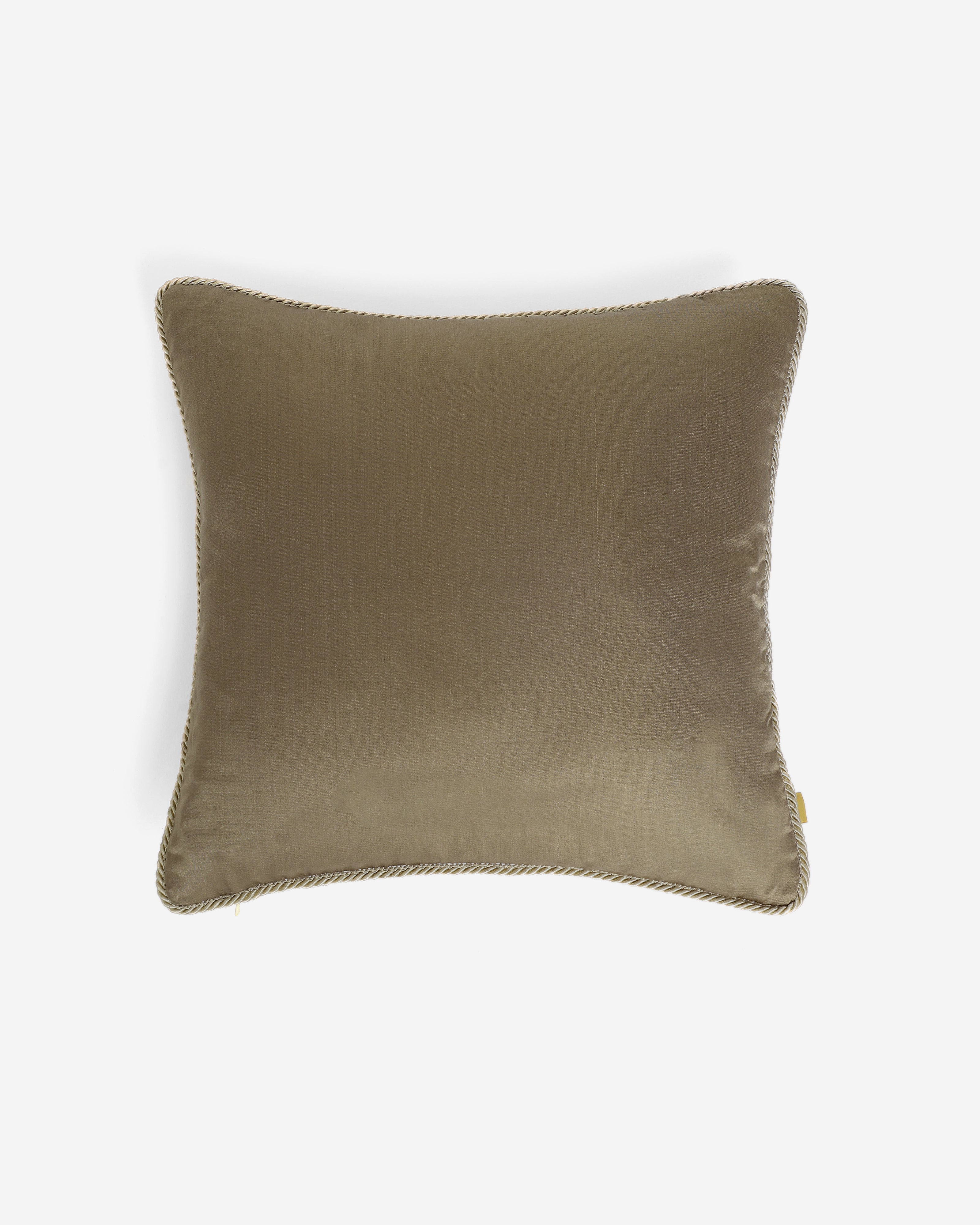 Solid Satin Silk Cotton Cushion Cover - Medium Brown