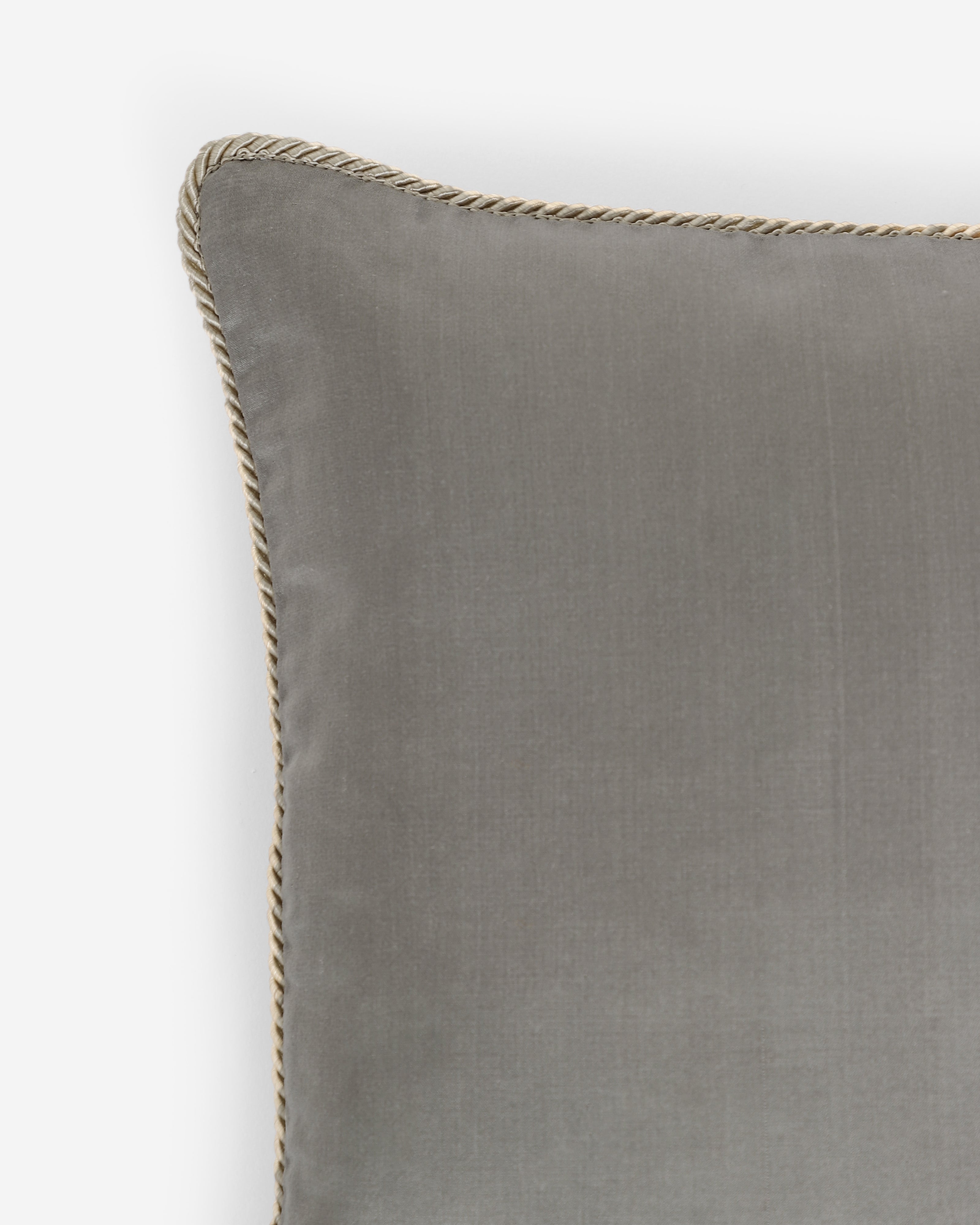 Solid Satin Silk Cotton Cushion Cover - Medium Grey