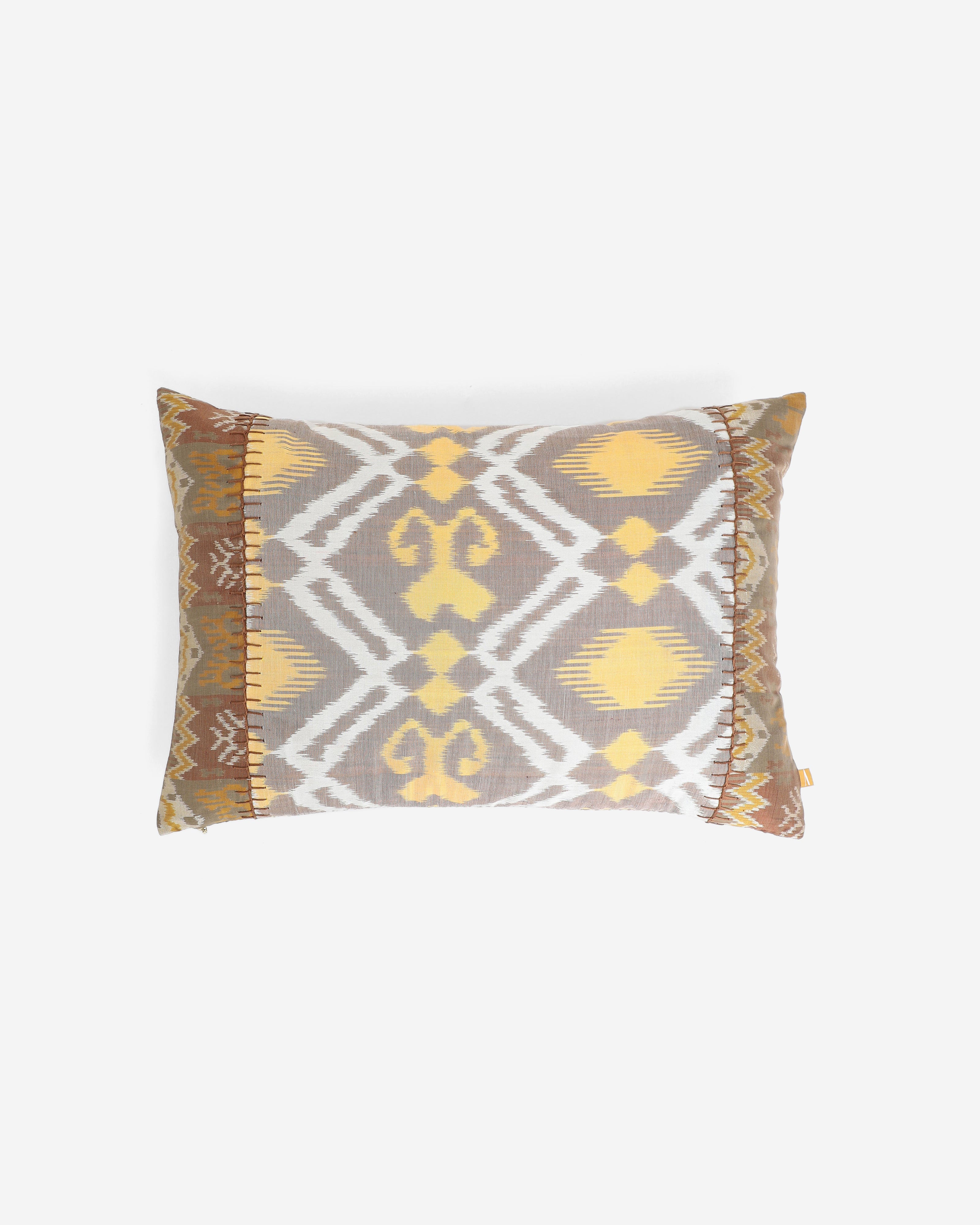 Nurgul Jihan Weft Ikat Cotton Silk Cushion Cover