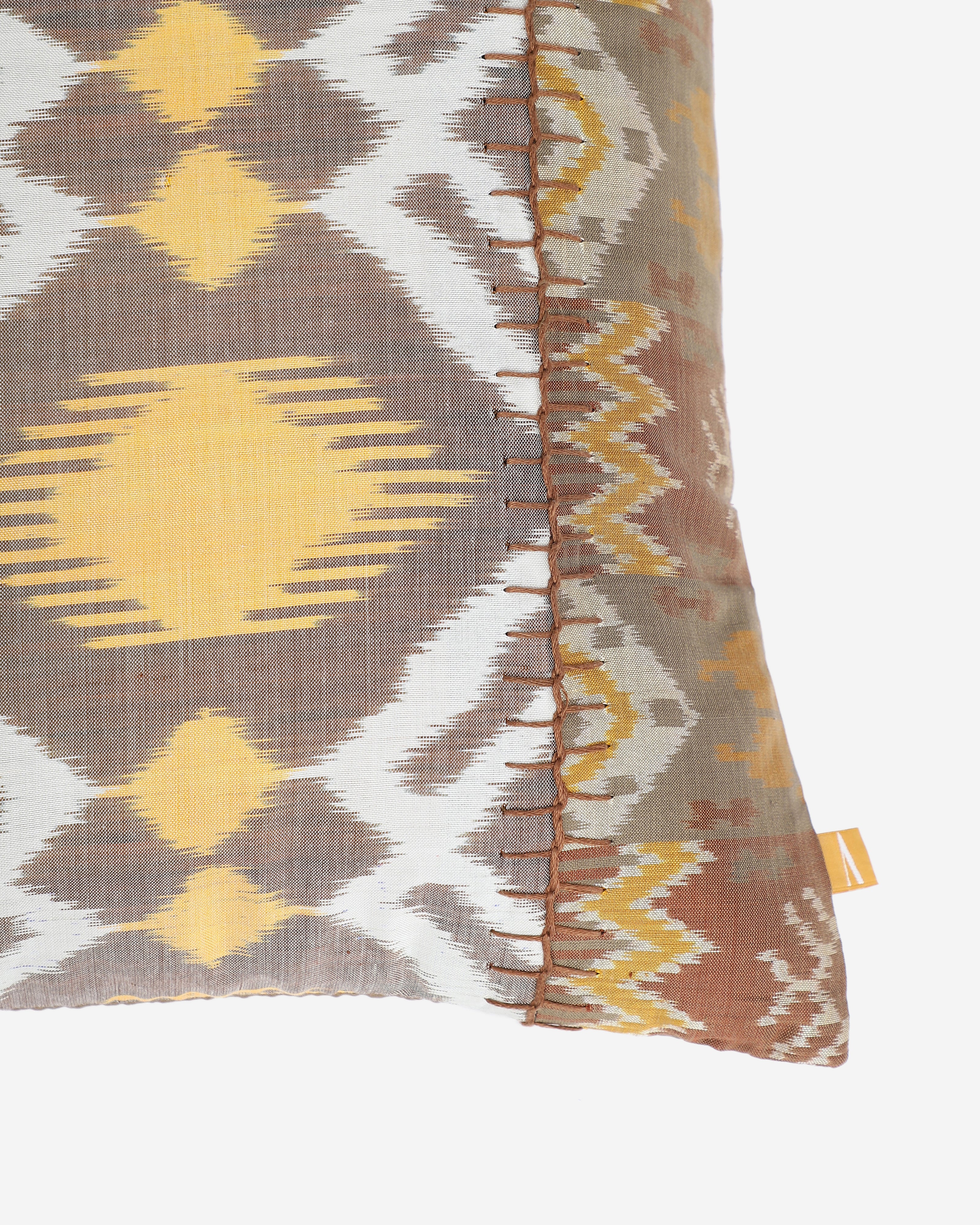 Nurgul Jihan Weft Ikat Cotton Silk Cushion Cover