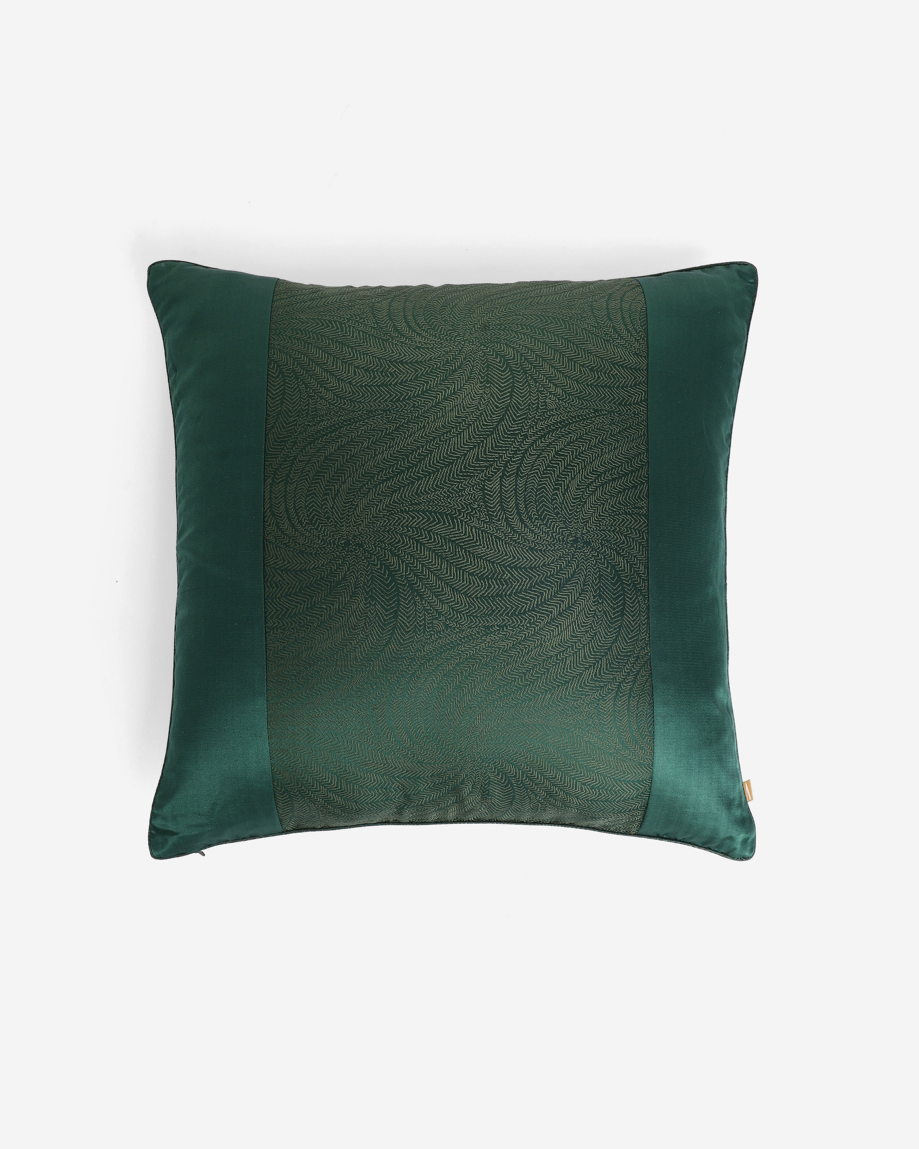 Eela Tanchoi Silk Cushion Cover - Dark Green