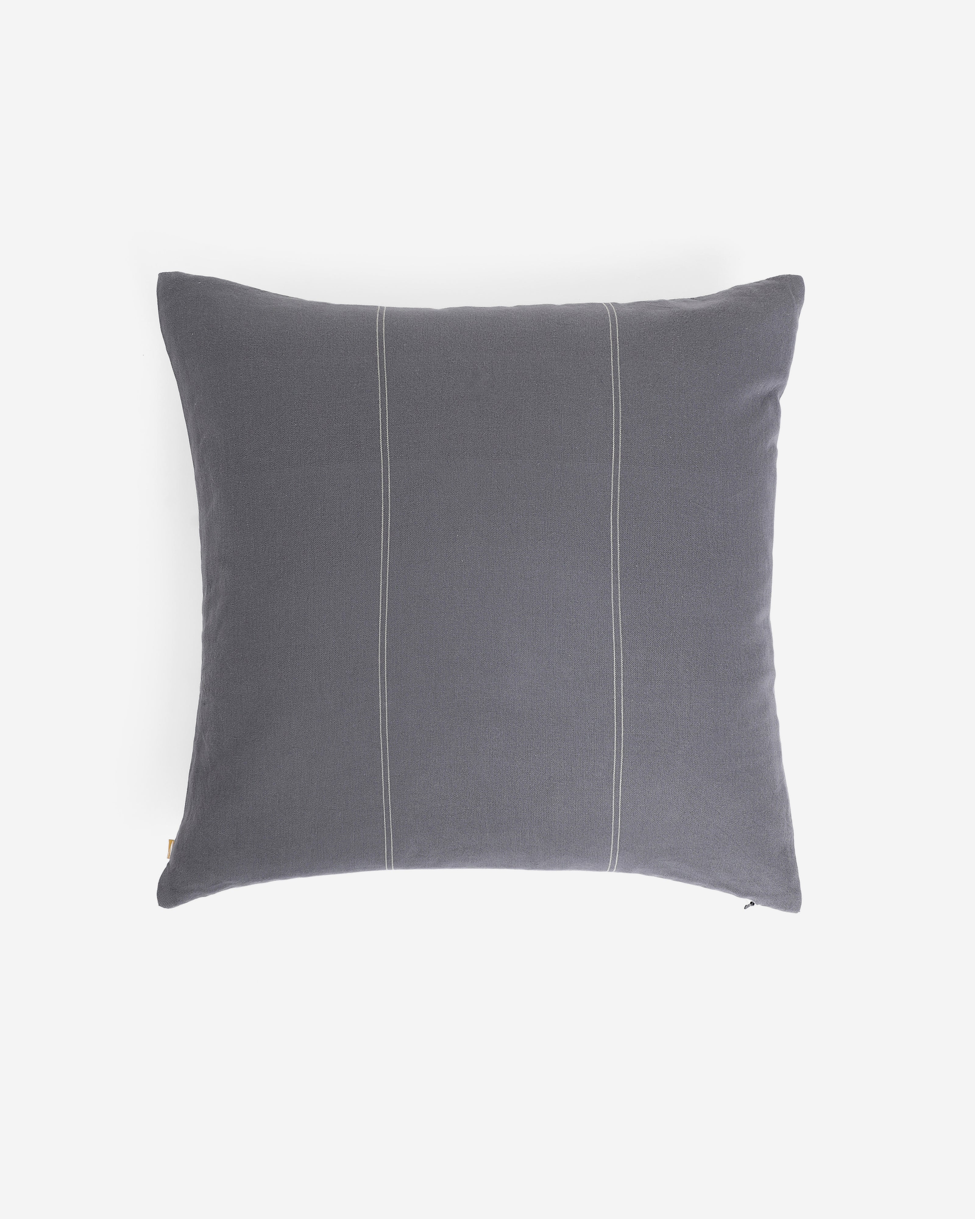 Appu Extra Weft Cotton Cushion Cover - Dark Grey