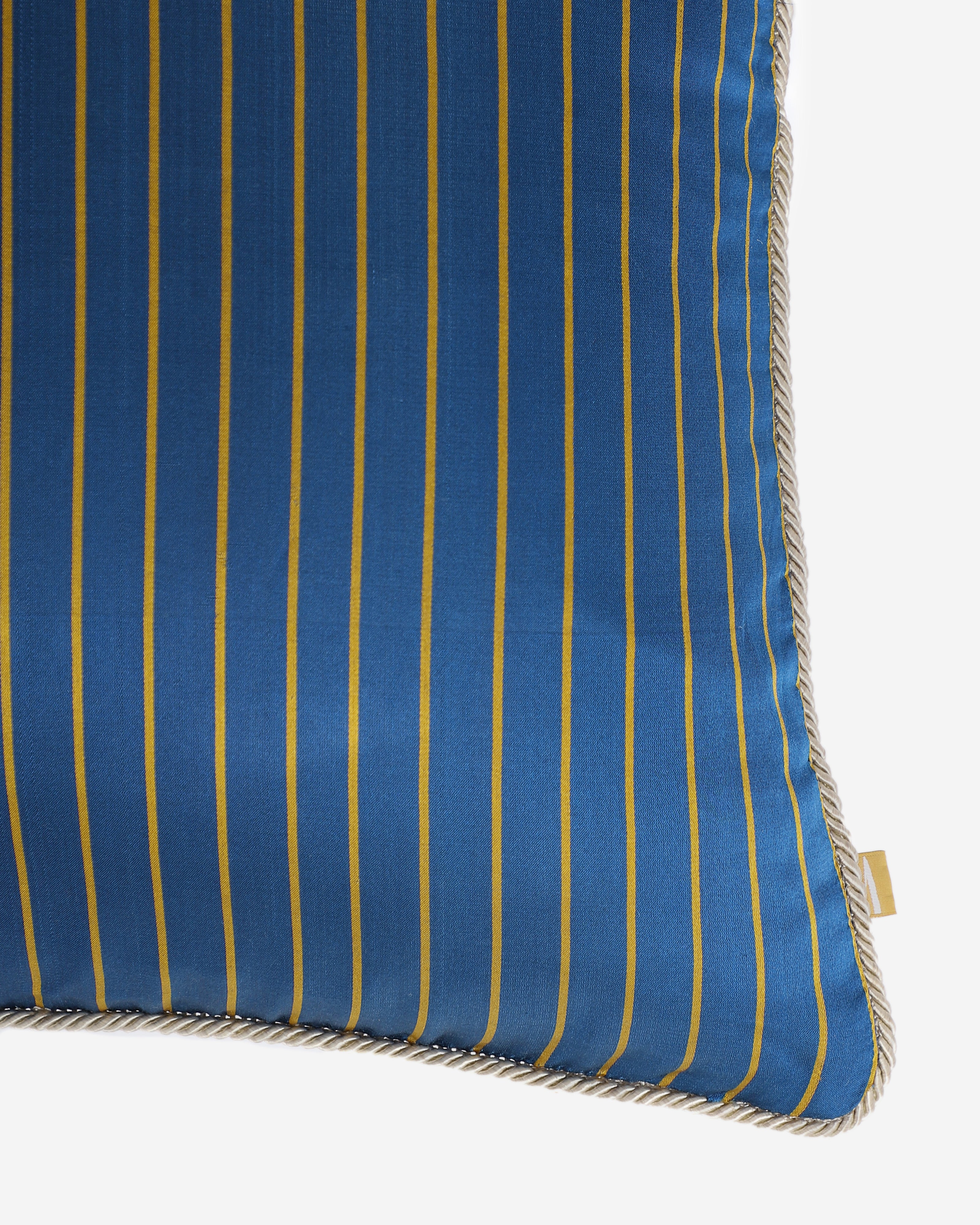Solid Stripe Satin Cotton Silk Cushion Cover