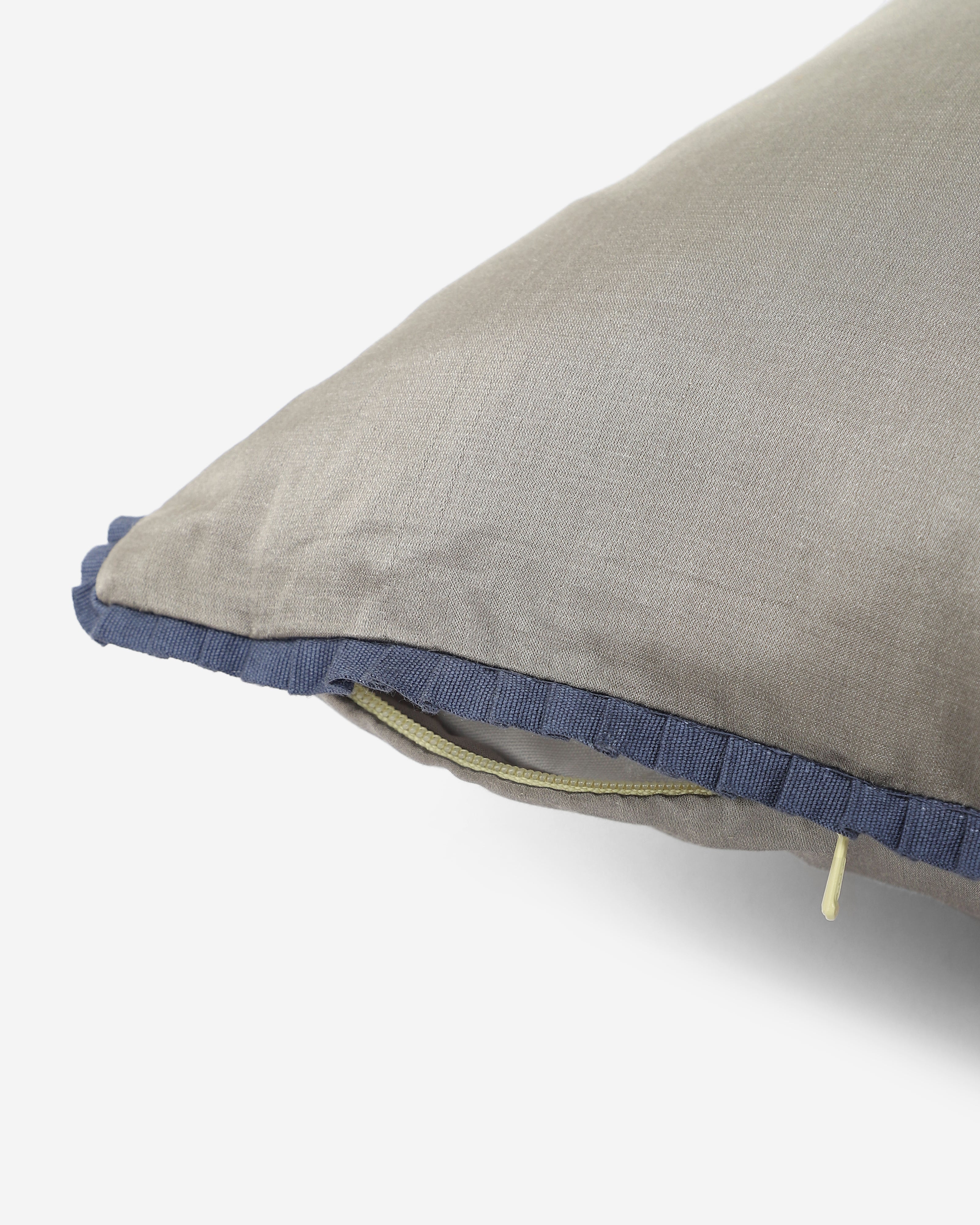 Solid Satin Cotton Silk Cushion Cover - Light Grey