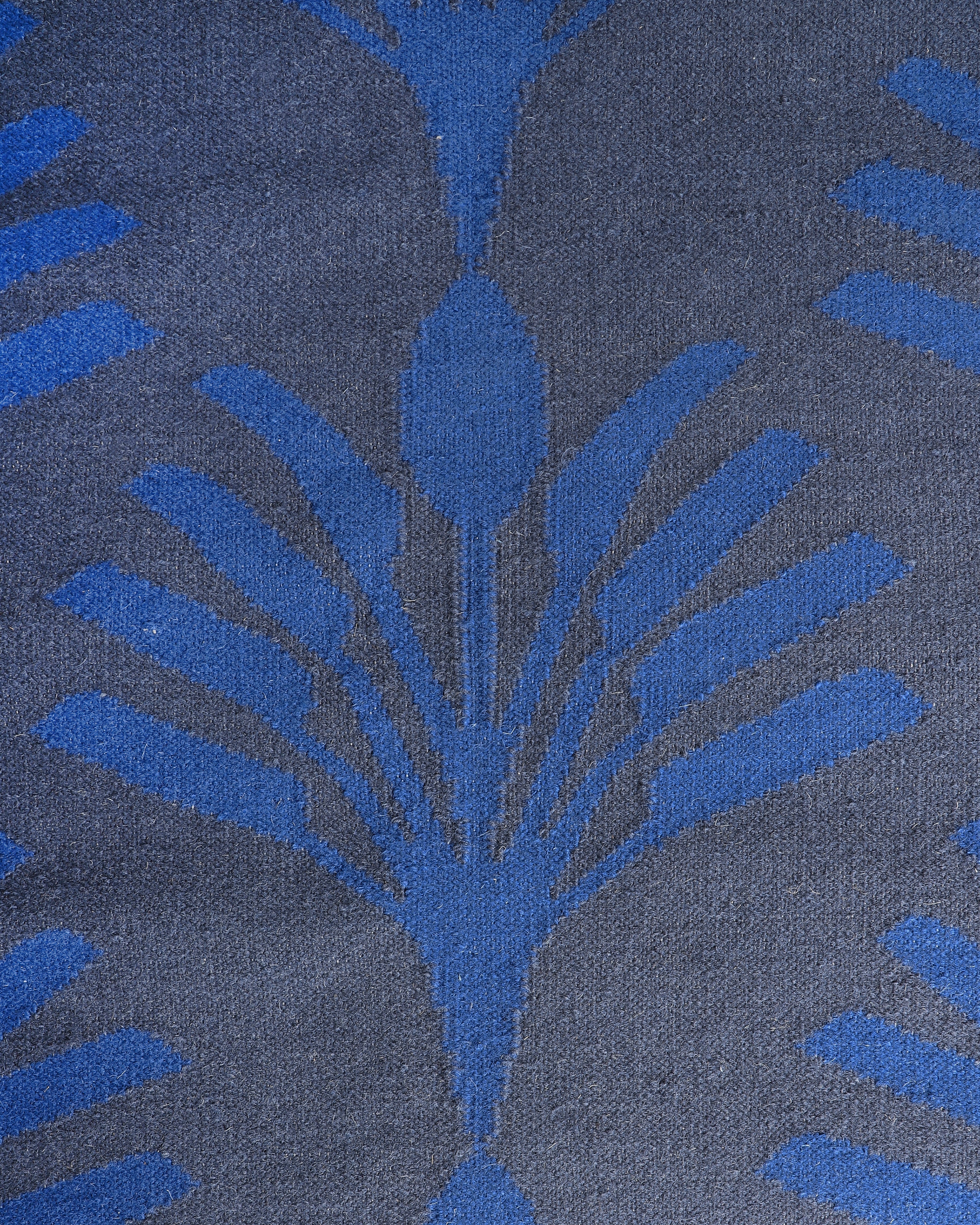 Emaya Panja Cotton Wool Rug - Dark Blue