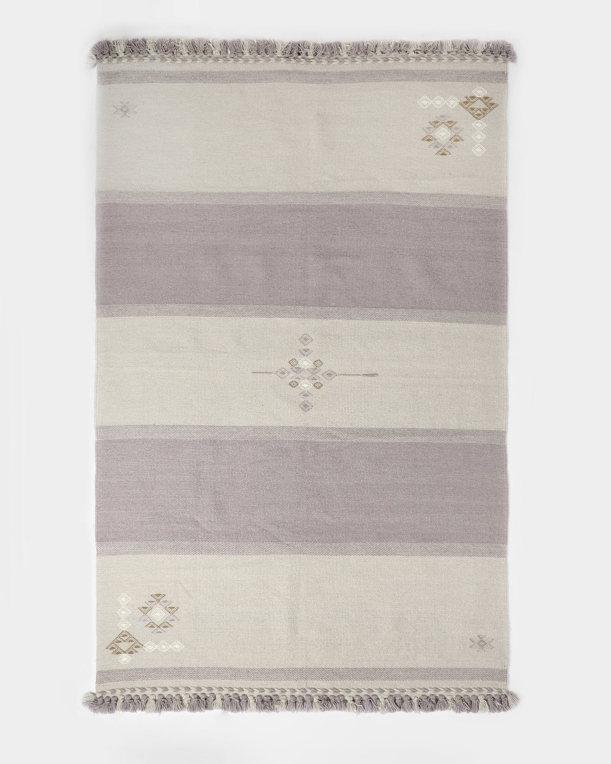 Berat Extra Weft Cotton Wool Rug - Medium Beige