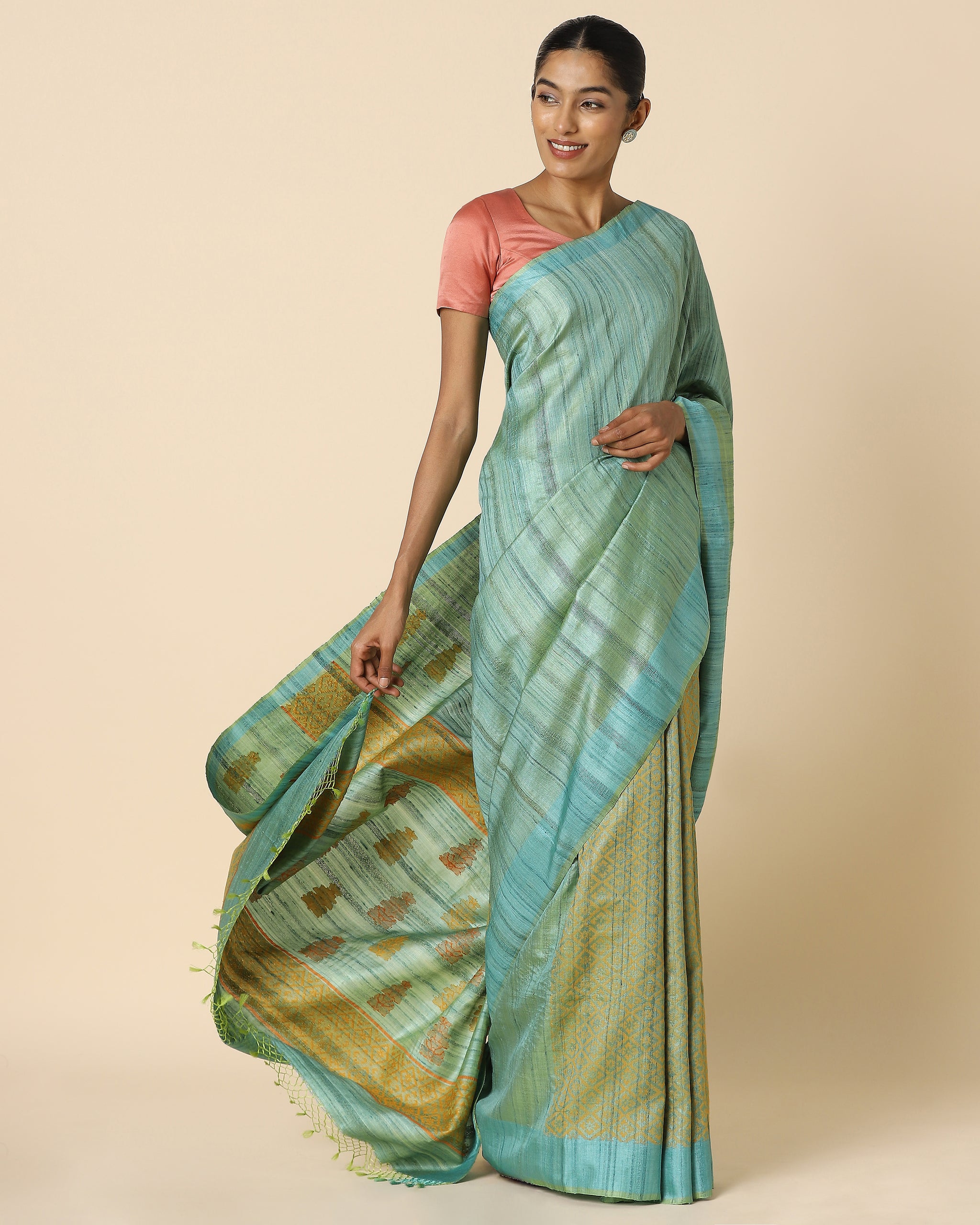 Dipta Jala Silk Saree - Light Blue