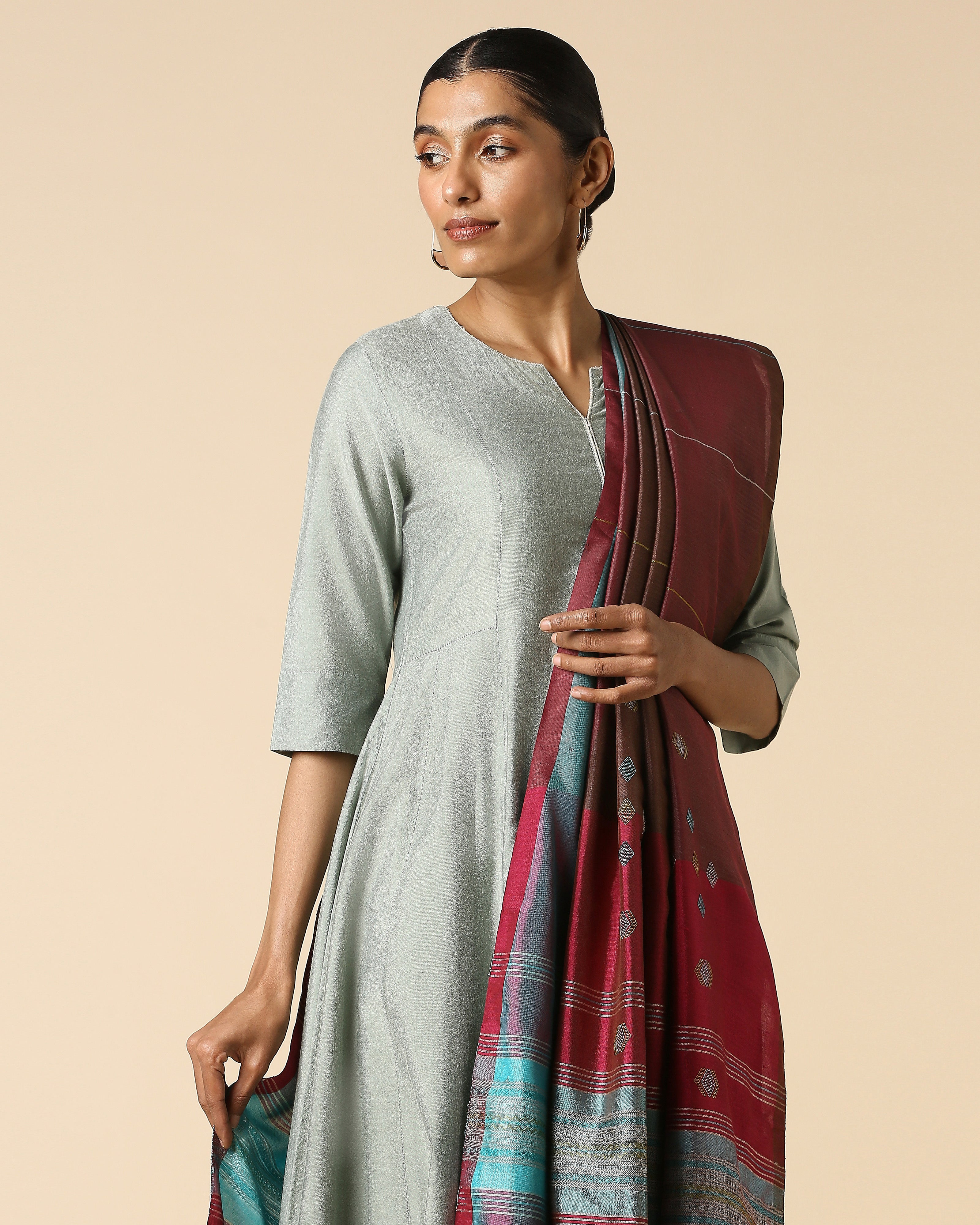 Etisha Bhujodi Extra Weft Cotton Silk Dupatta