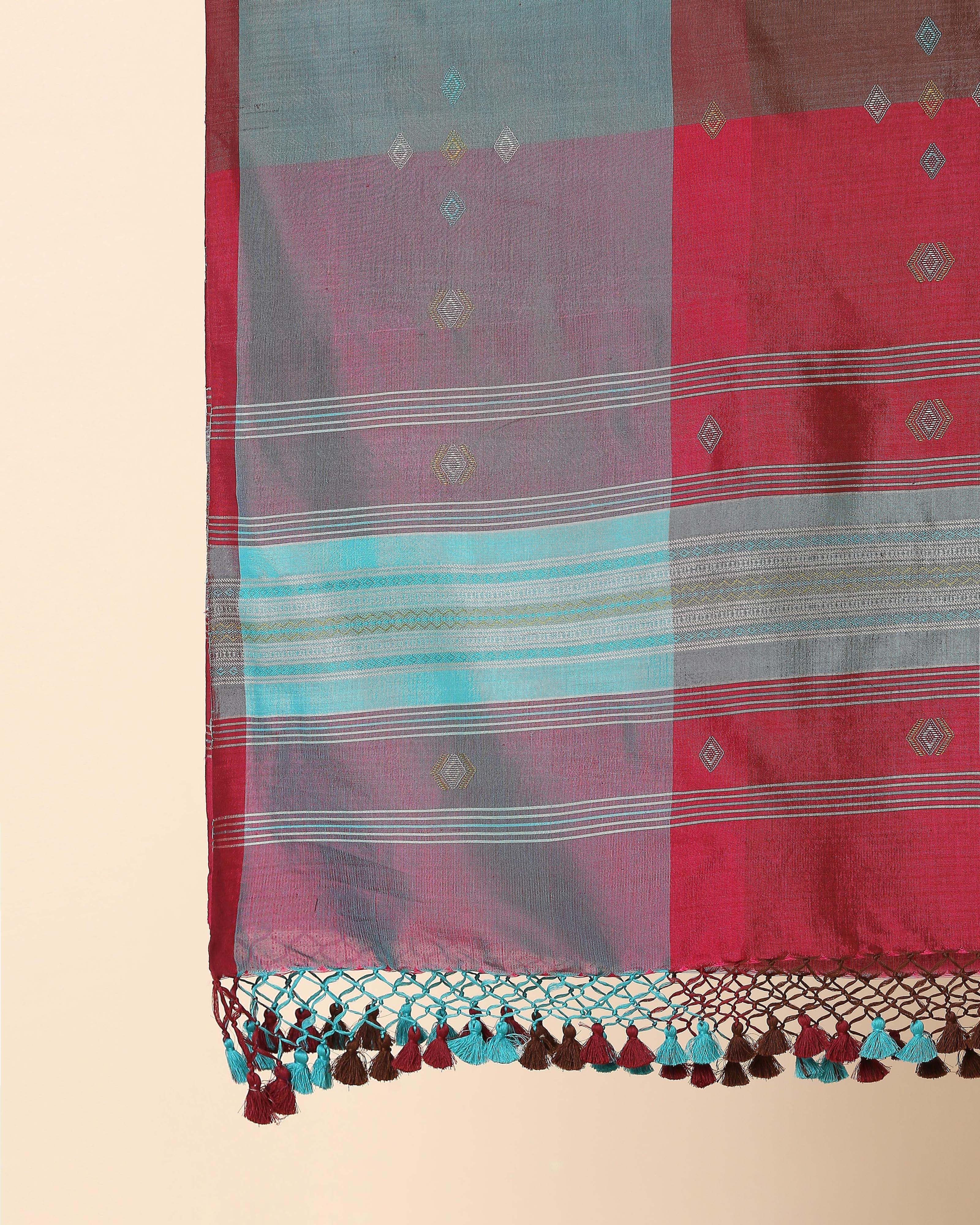 Etisha Bhujodi Extra Weft Cotton Silk Dupatta