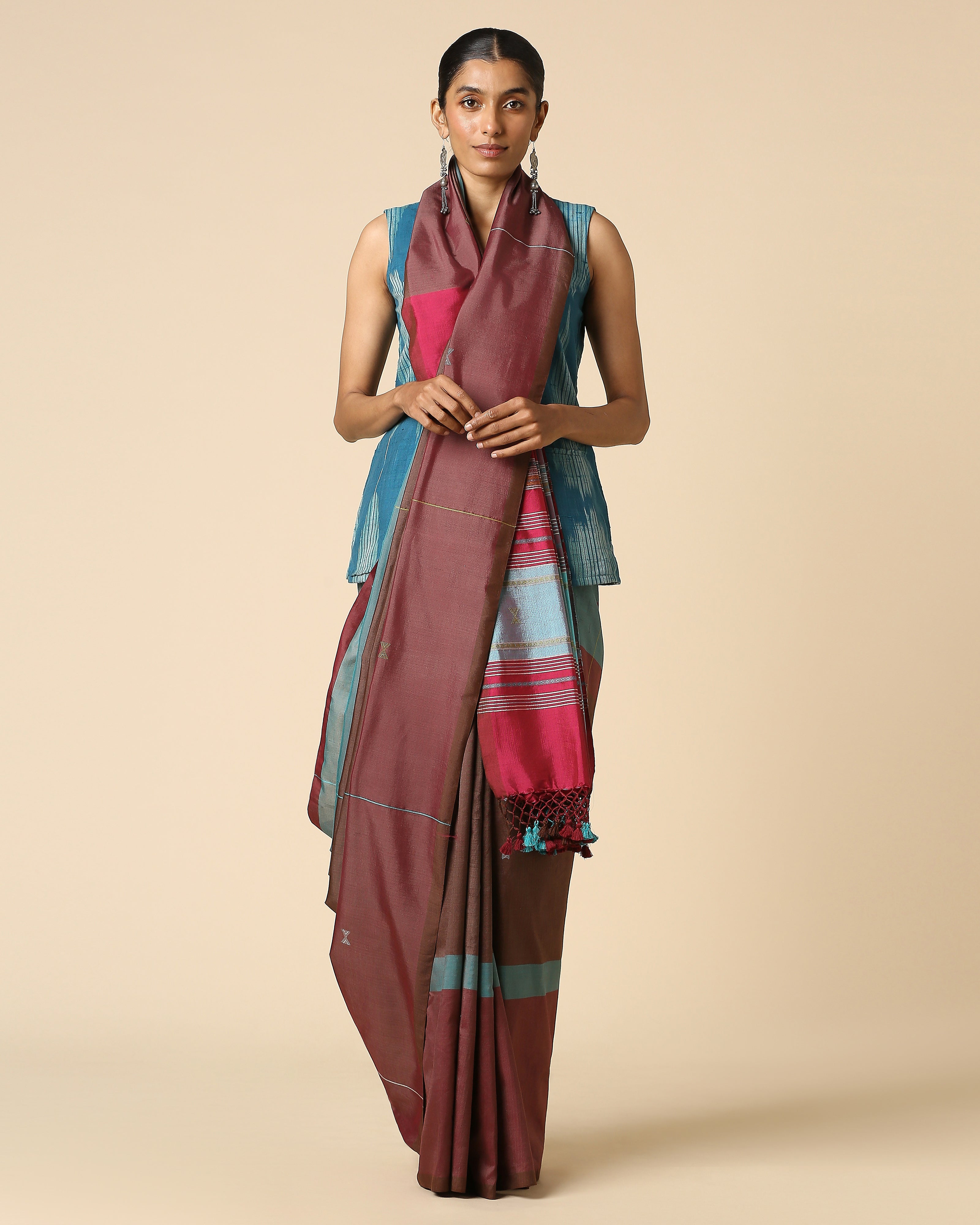 Etisha Bhujodi Extra Weft Cotton Silk Saree