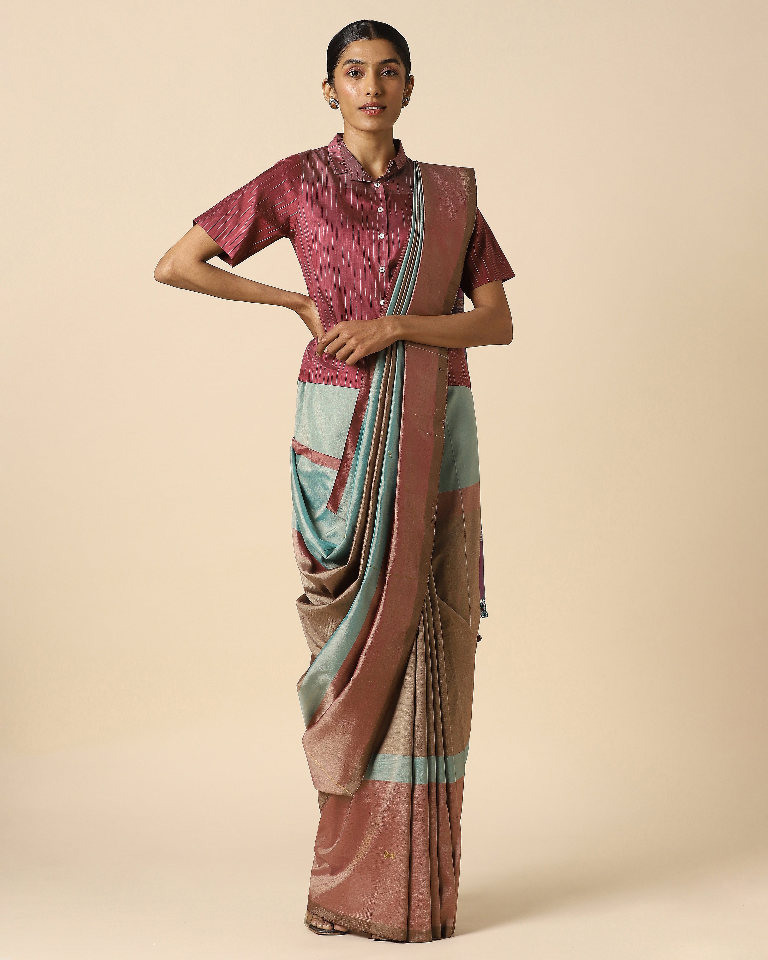 Etisha Bhujodi Extra Weft Cotton Silk Saree