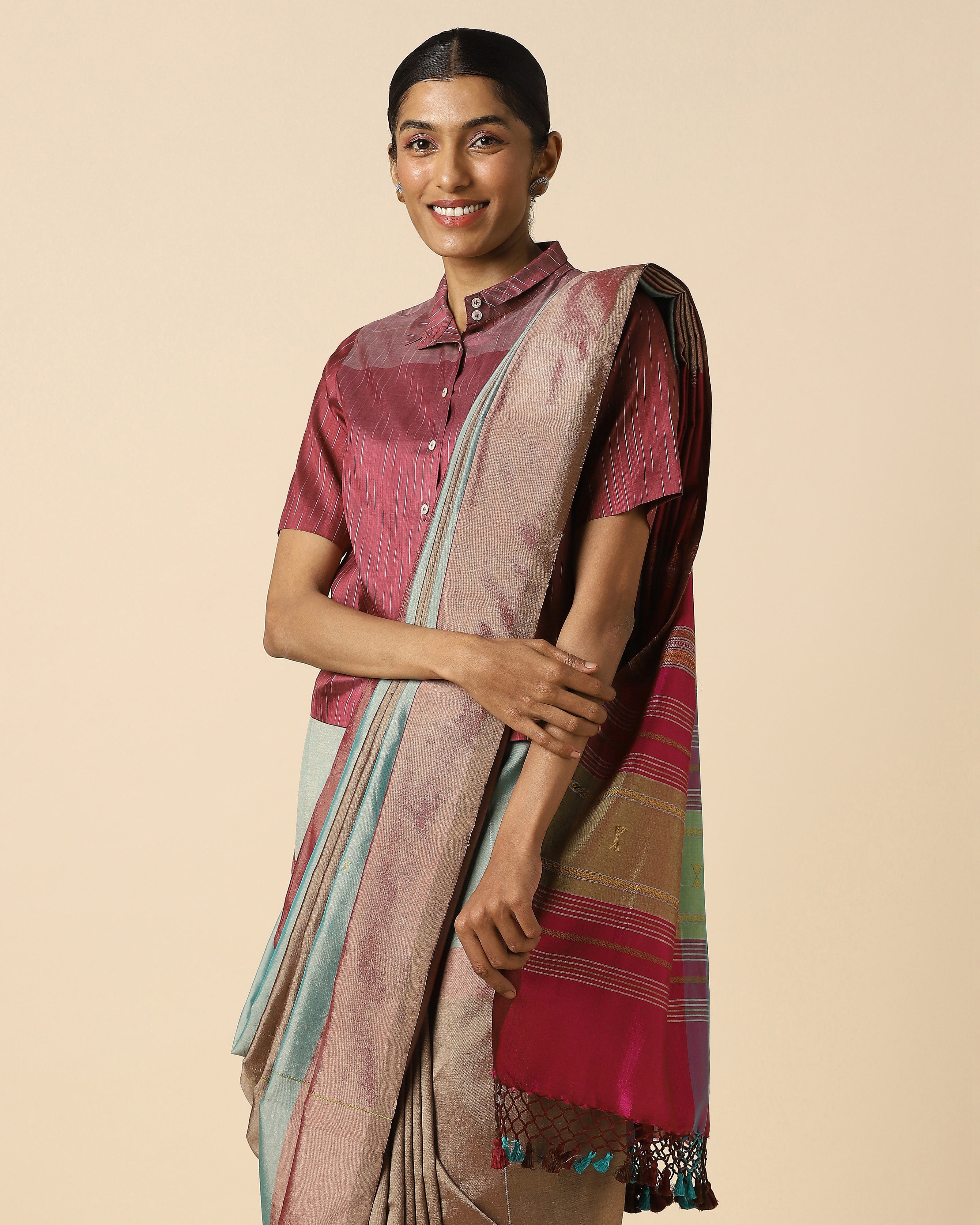 Etisha Bhujodi Extra Weft Cotton Silk Saree