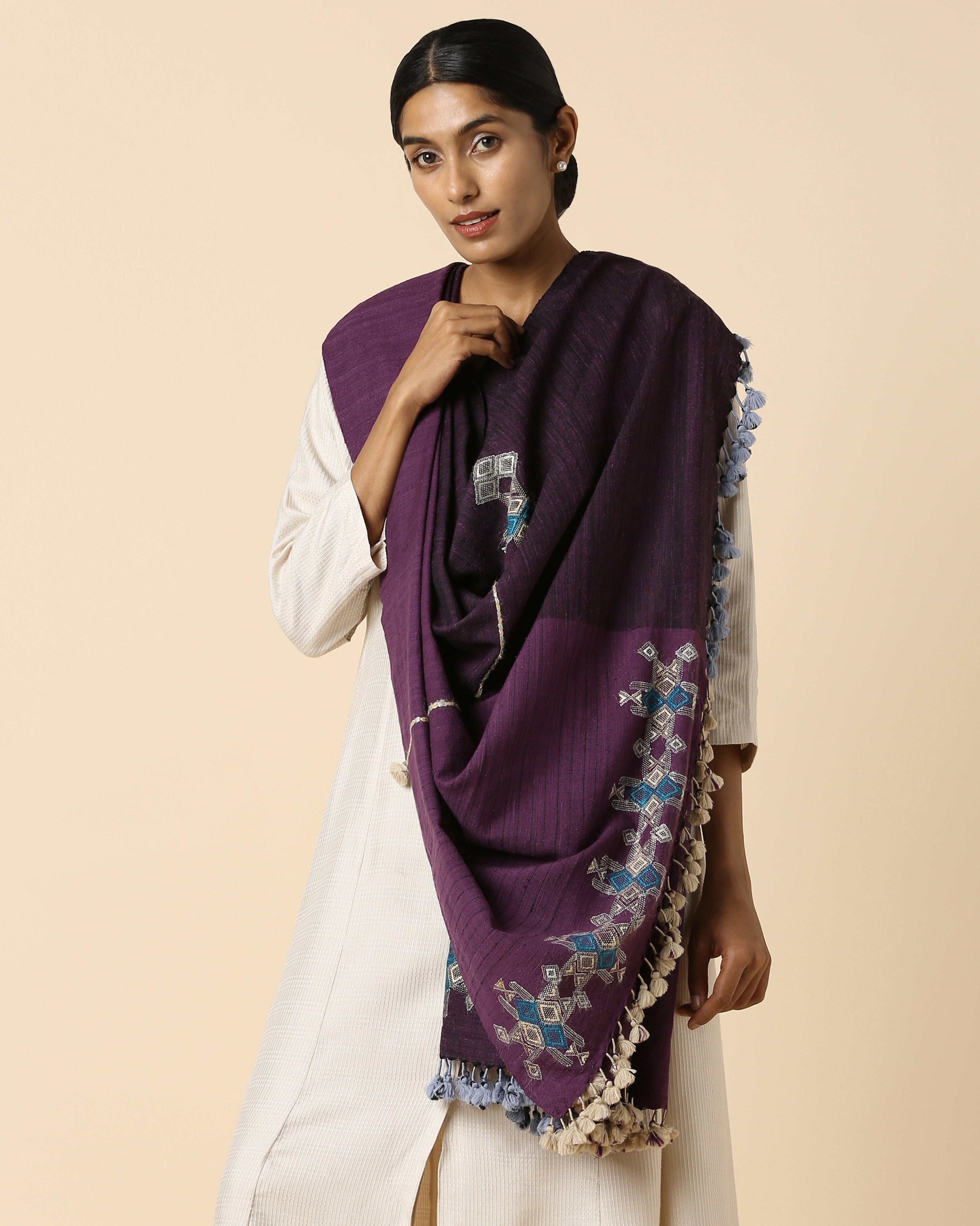 Unnati Extra Weft Wool Silk Shawl