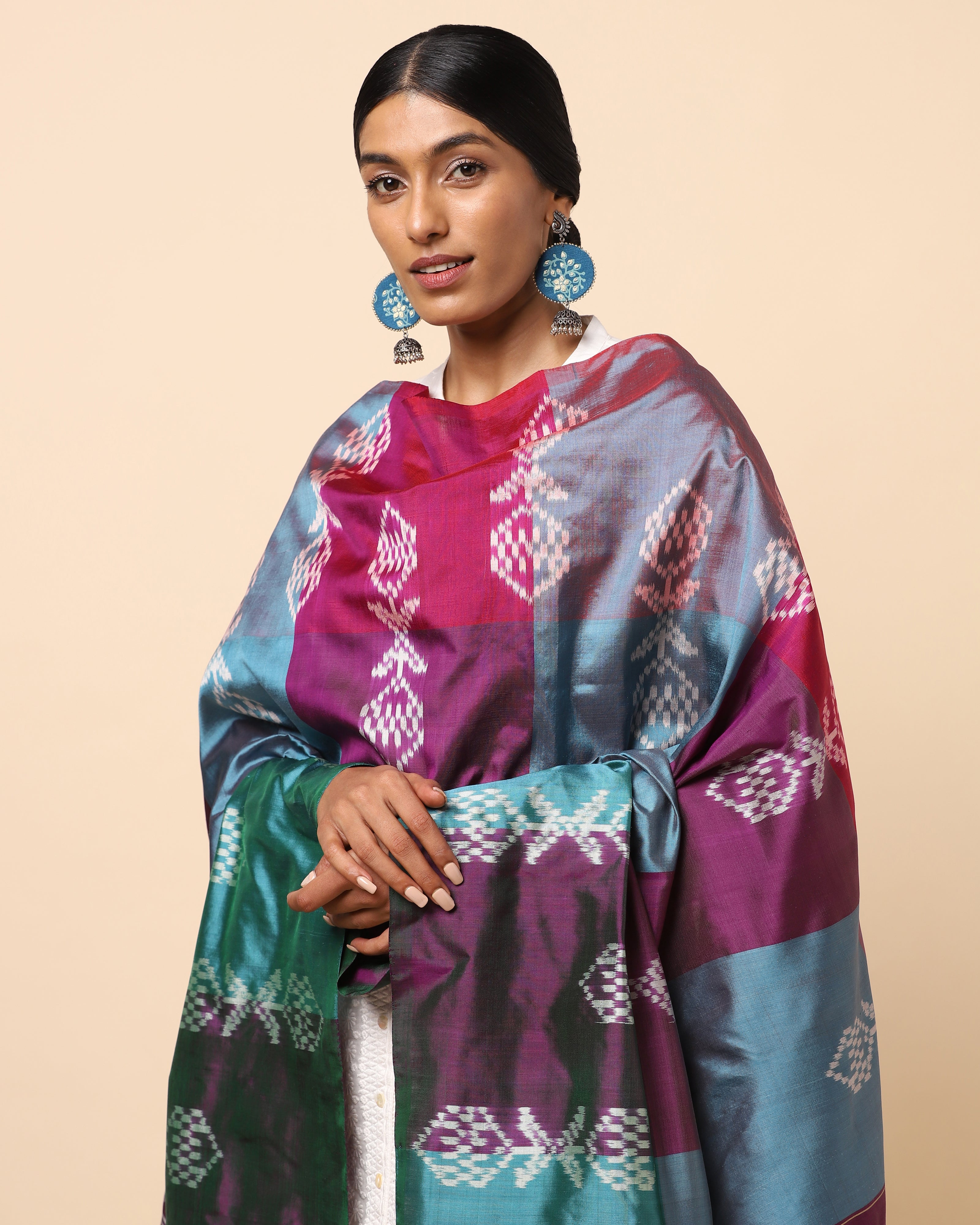 Abhitha Weft Ikat Silk Dupatta