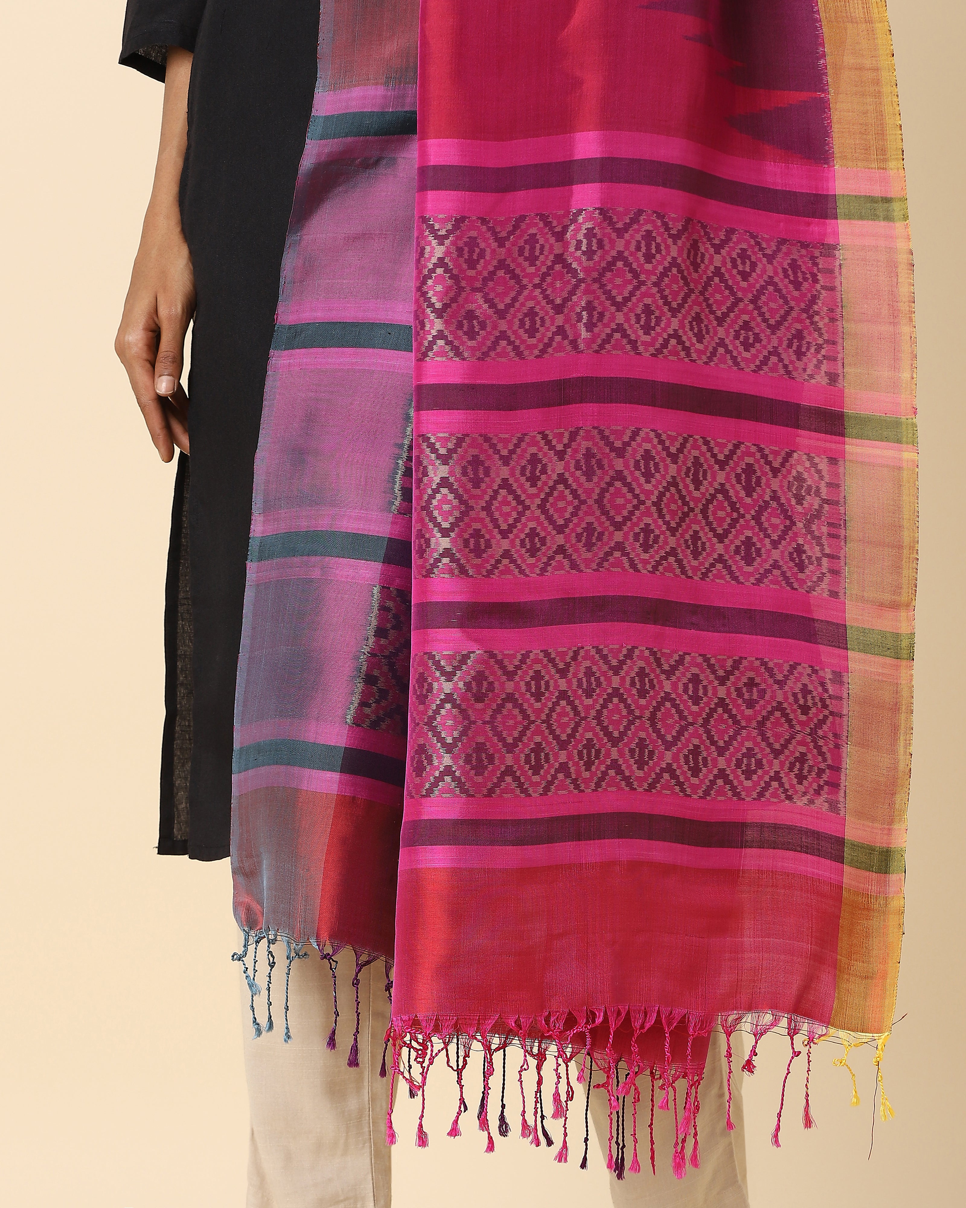 Aaravi Weft Ikat Silk Dupatta