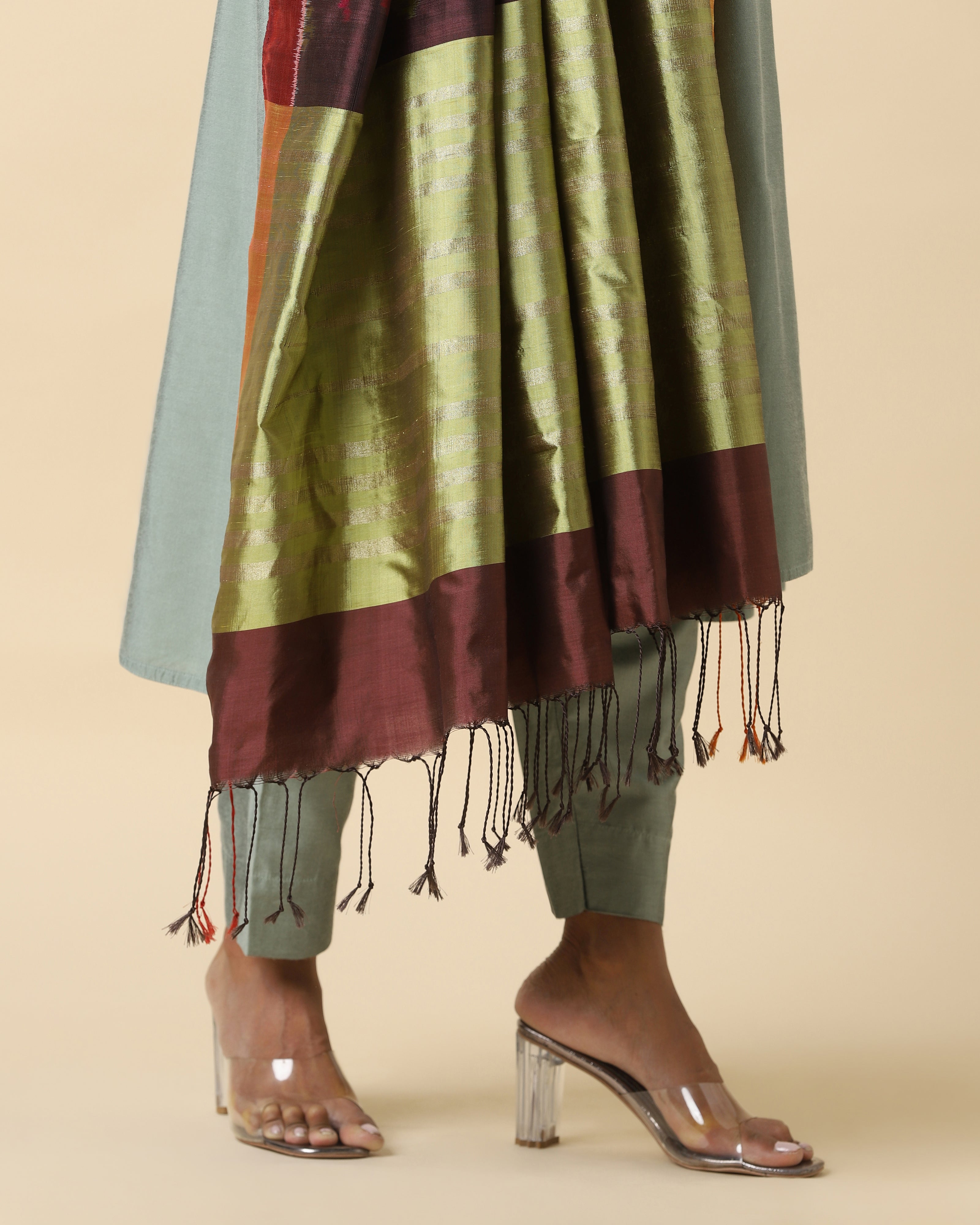 Atmika Weft Ikat Silk Dupatta