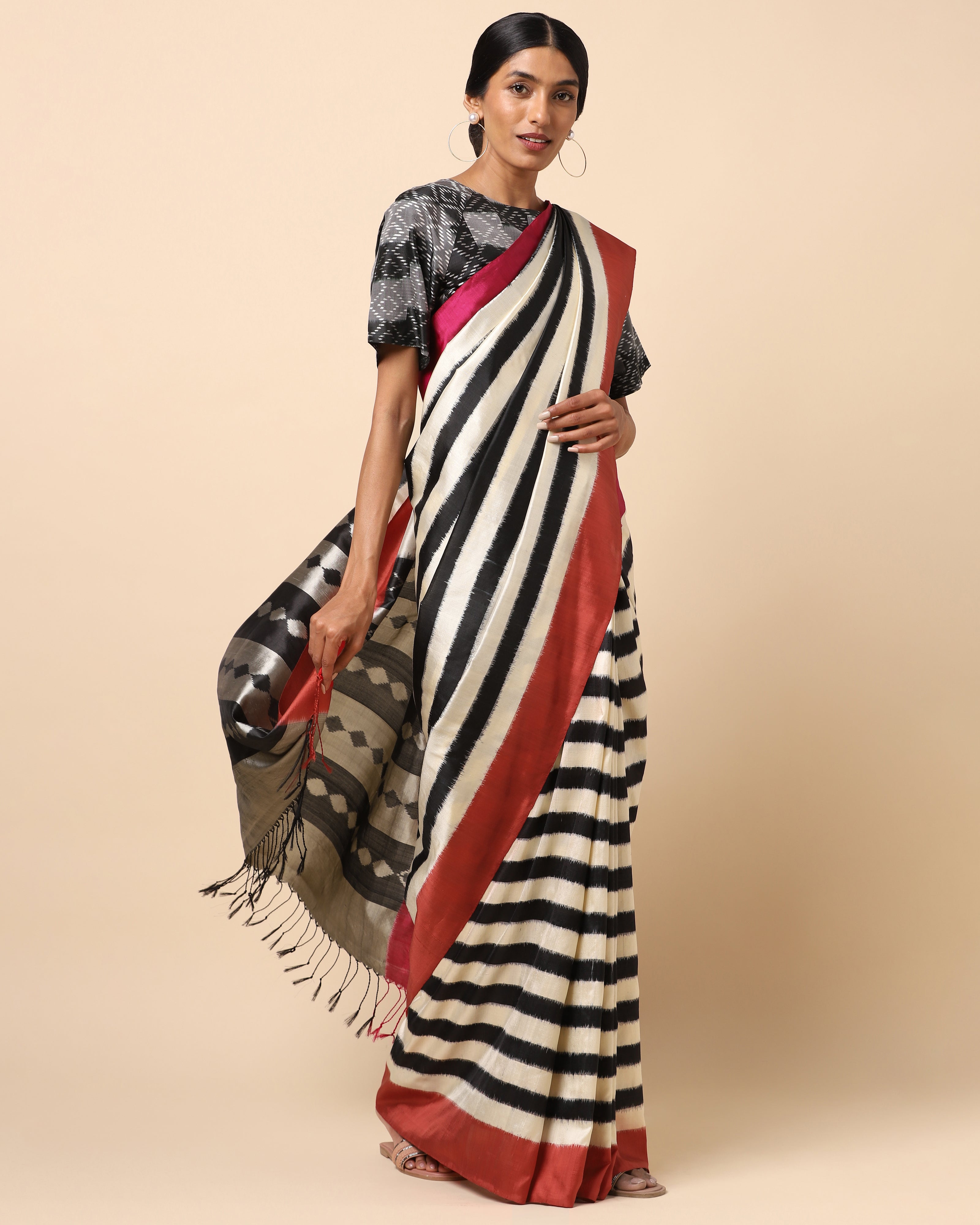 Dhriti Weft Ikat Silk Saree