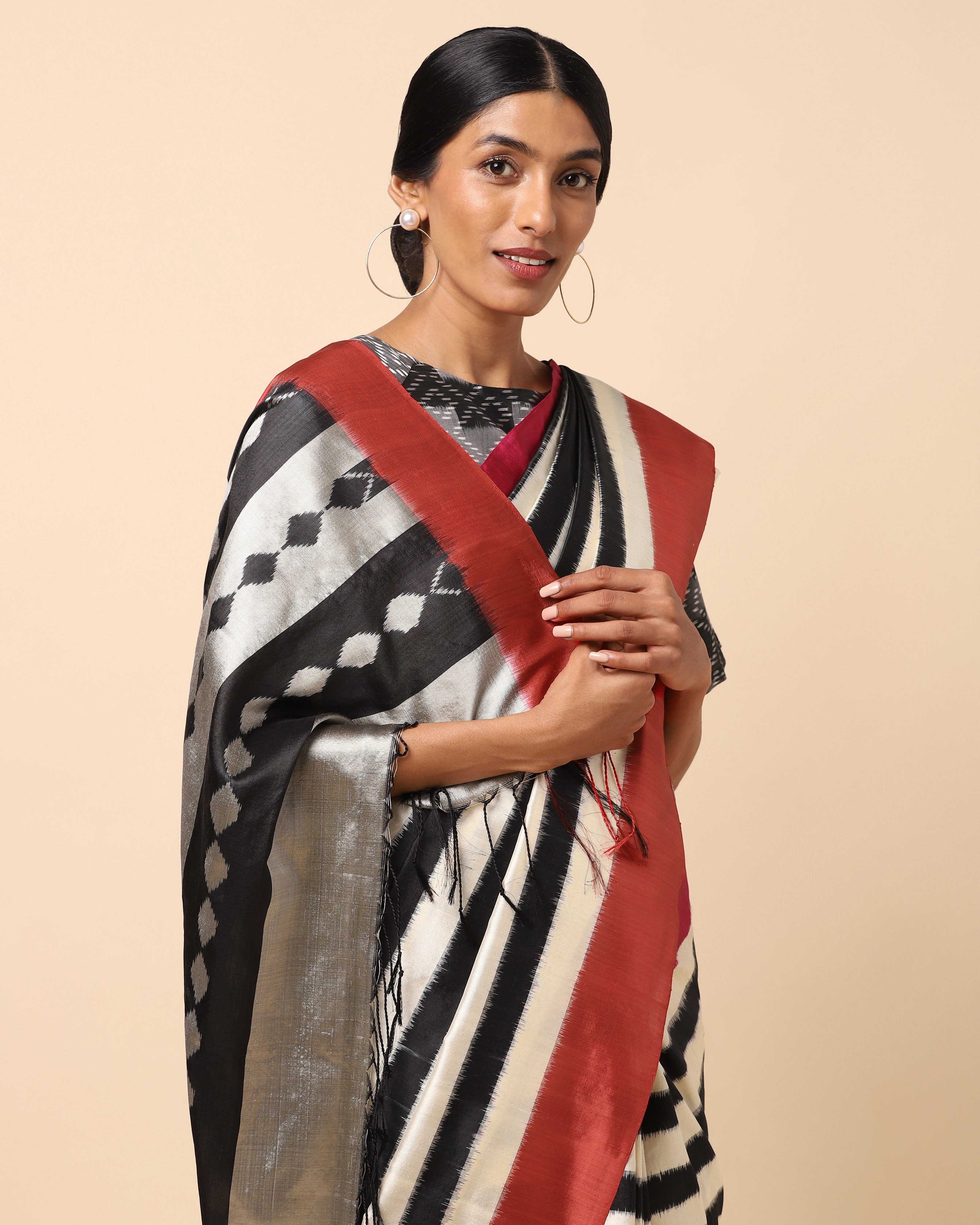 Dhriti Weft Ikat Silk Saree