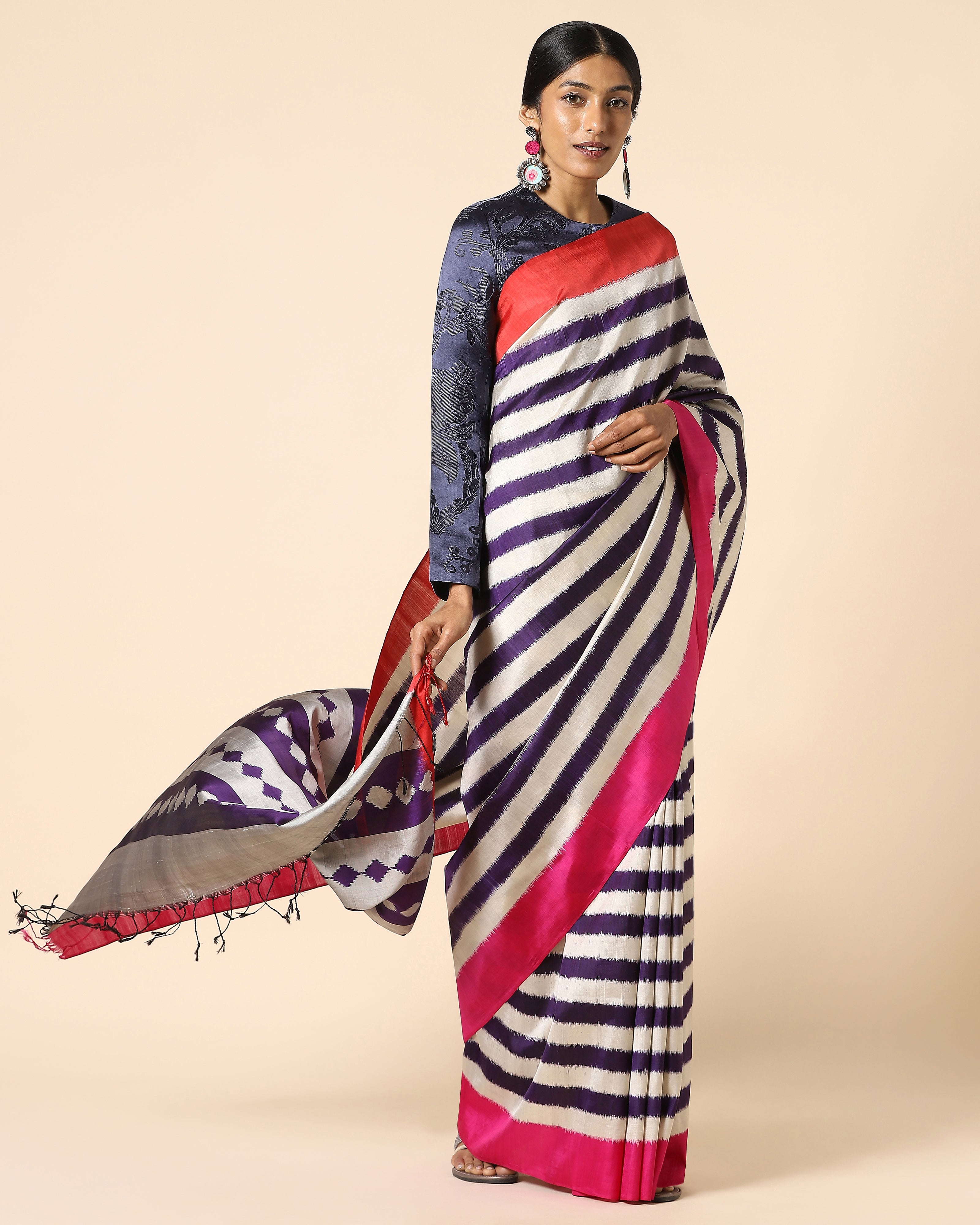 Dhriti Weft Ikat Silk Saree