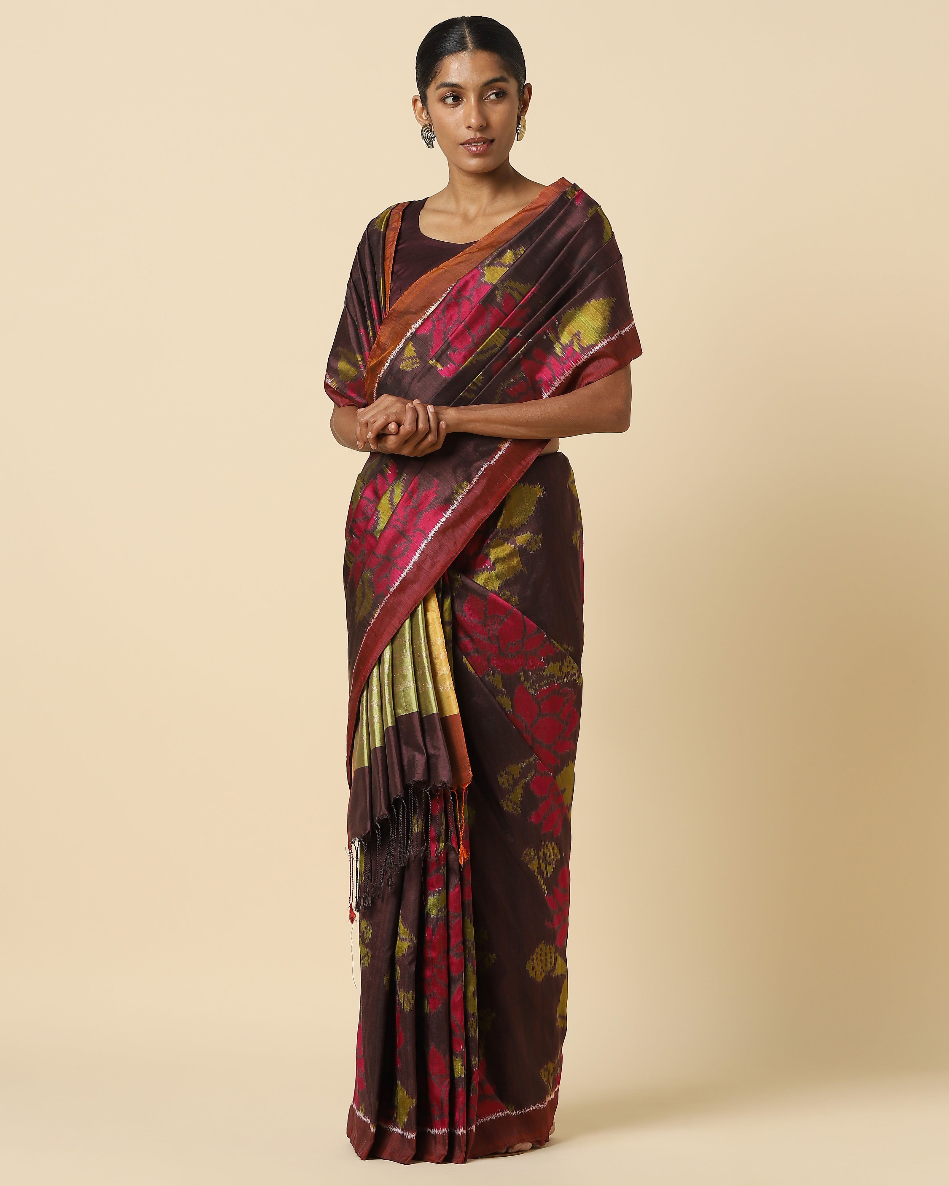 Atmika Weft Ikat Silk Saree