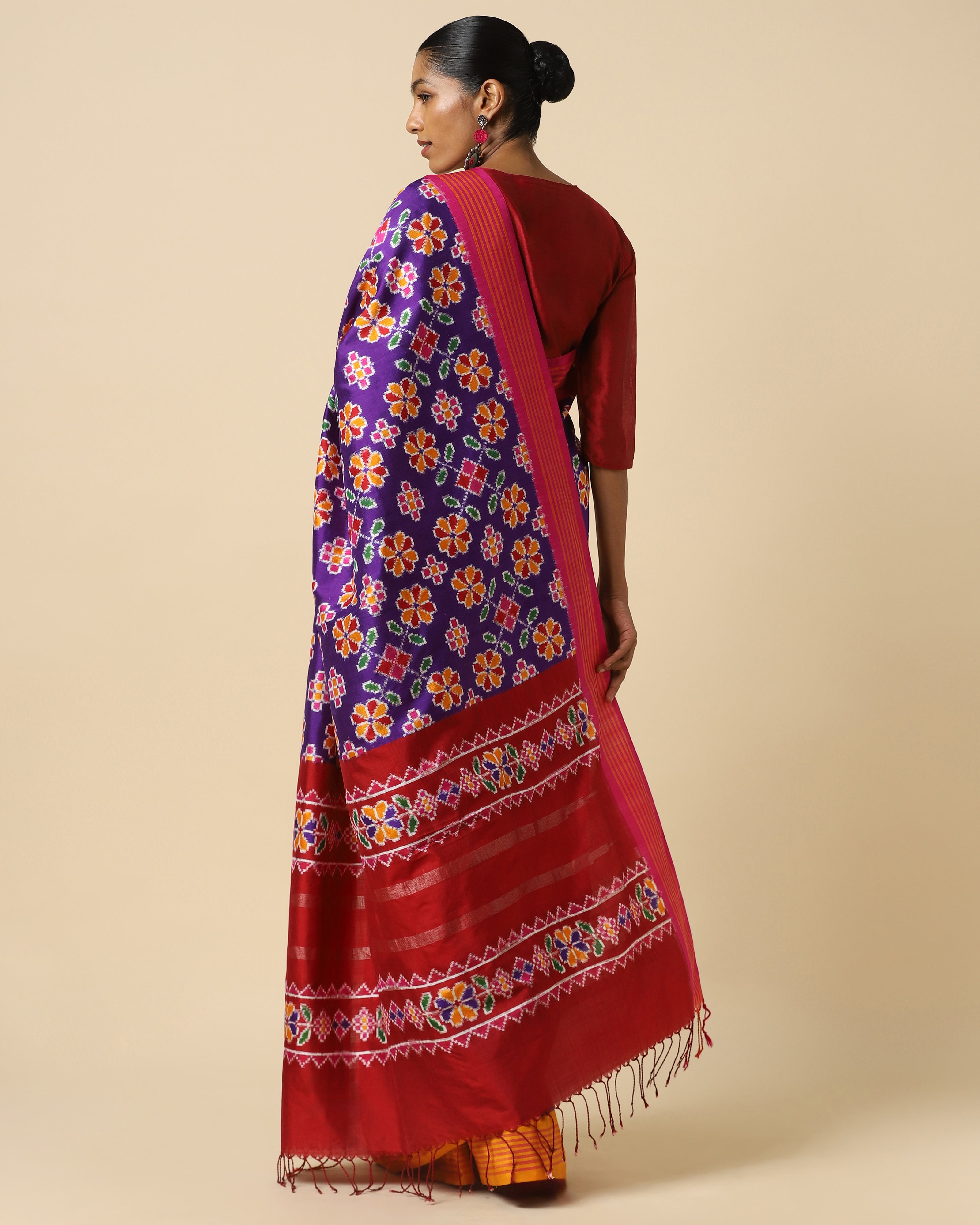 Soneeka Double Ikat Silk Saree