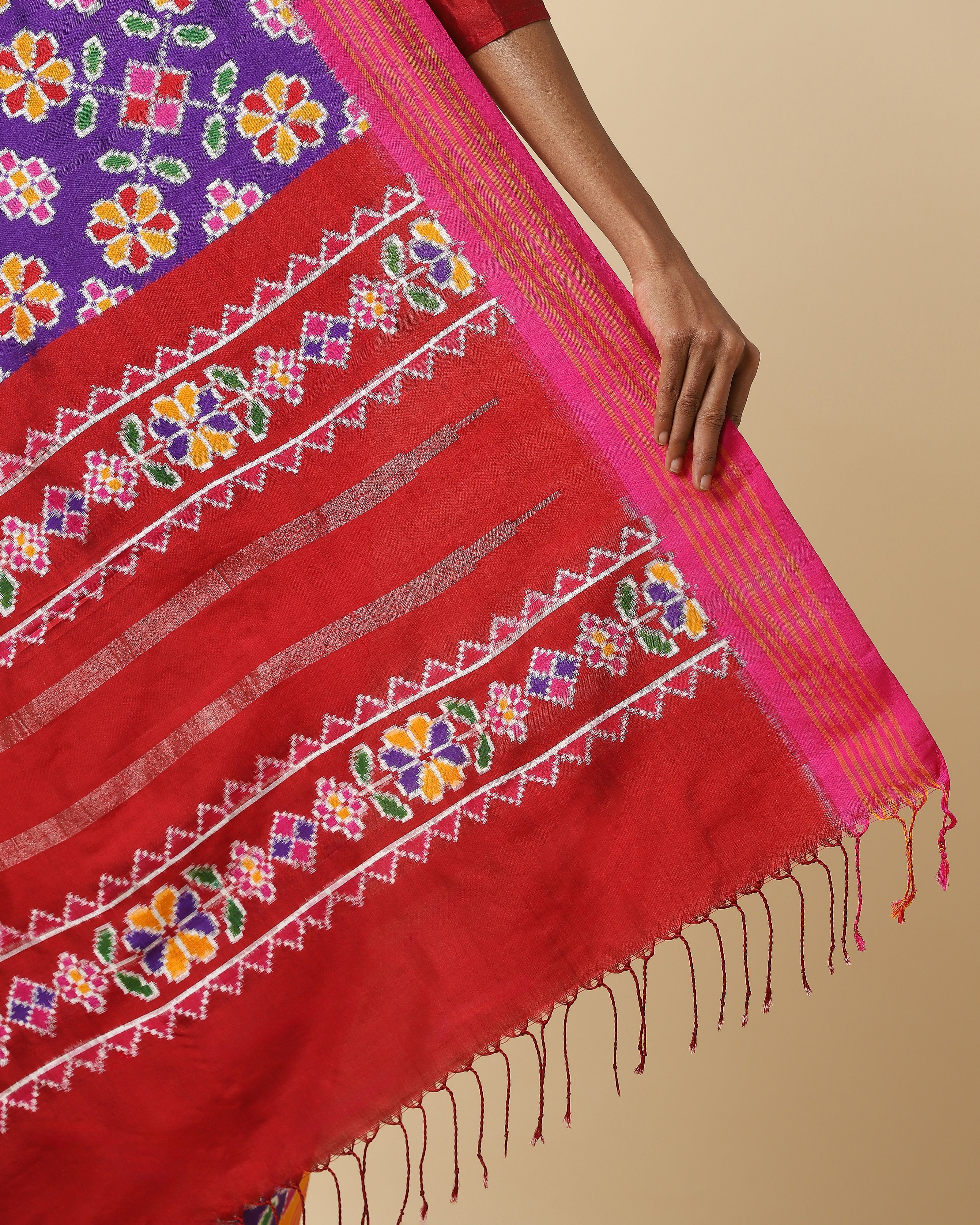 Soneeka Double Ikat Silk Saree