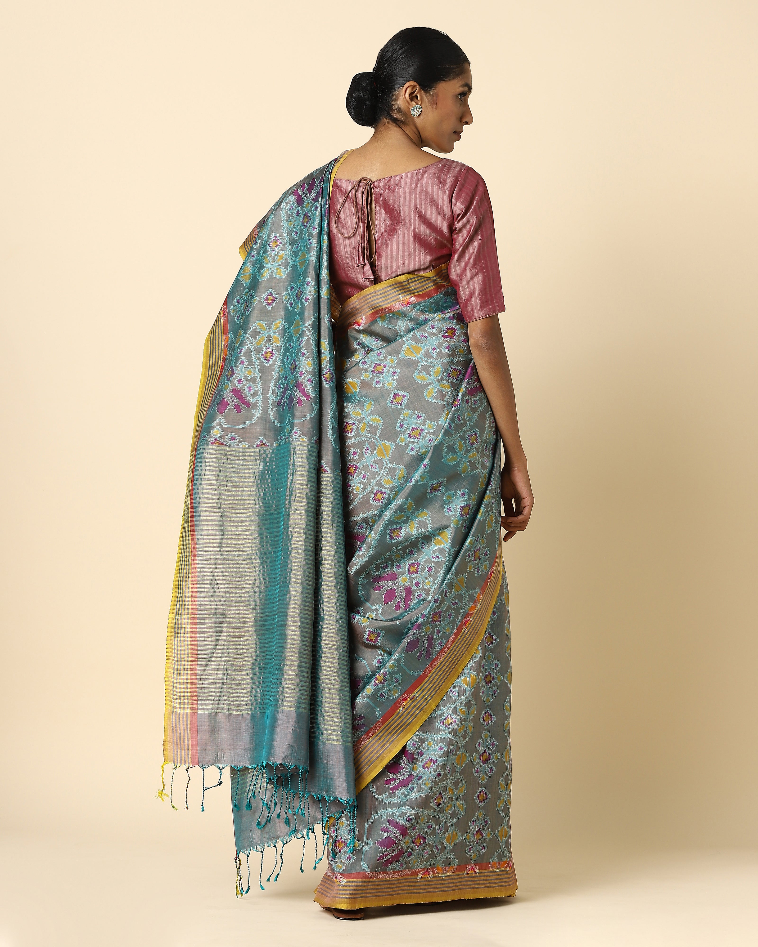 Dayanita Weft Ikat Silk Saree