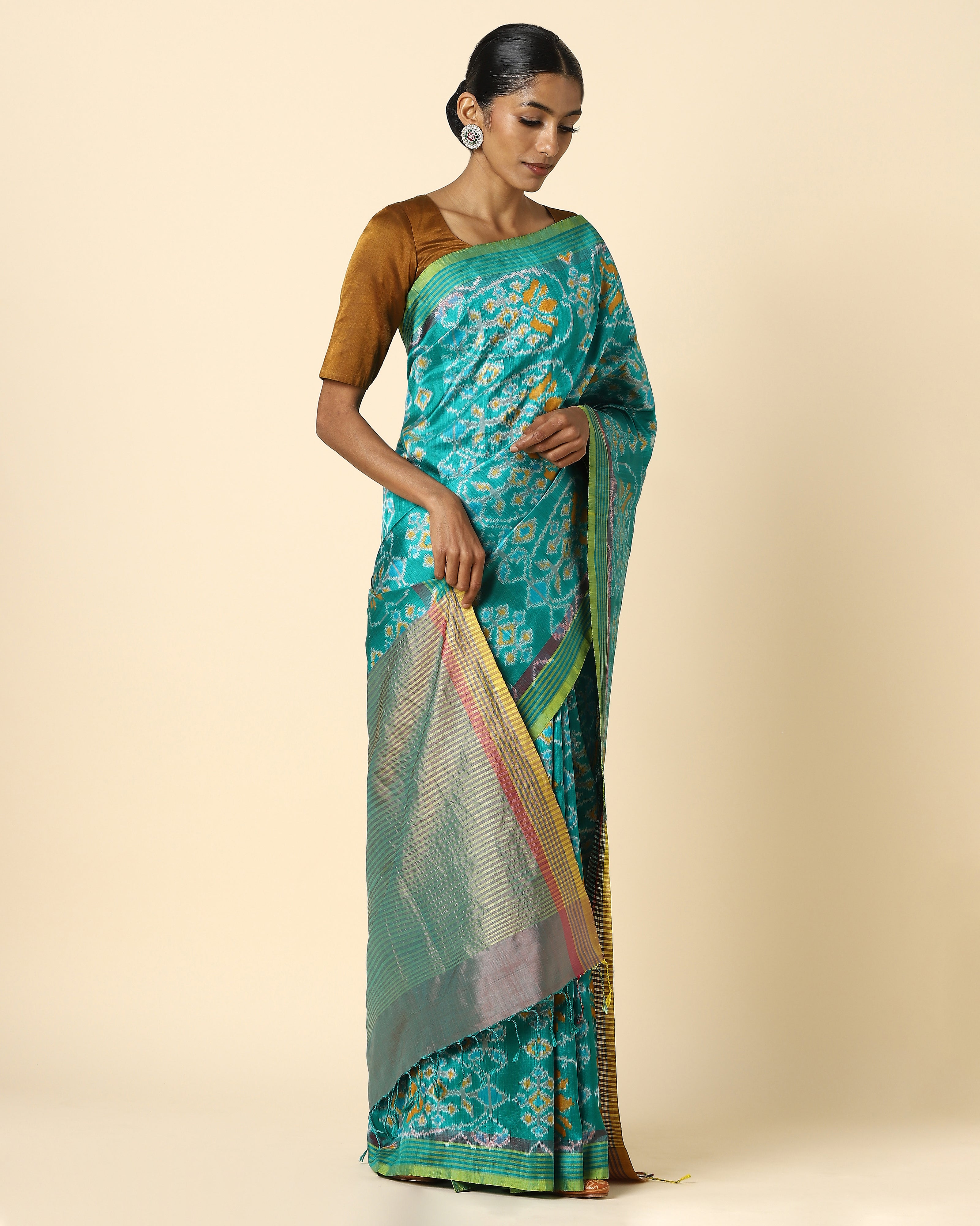 Dayanita Weft Ikat Silk Saree