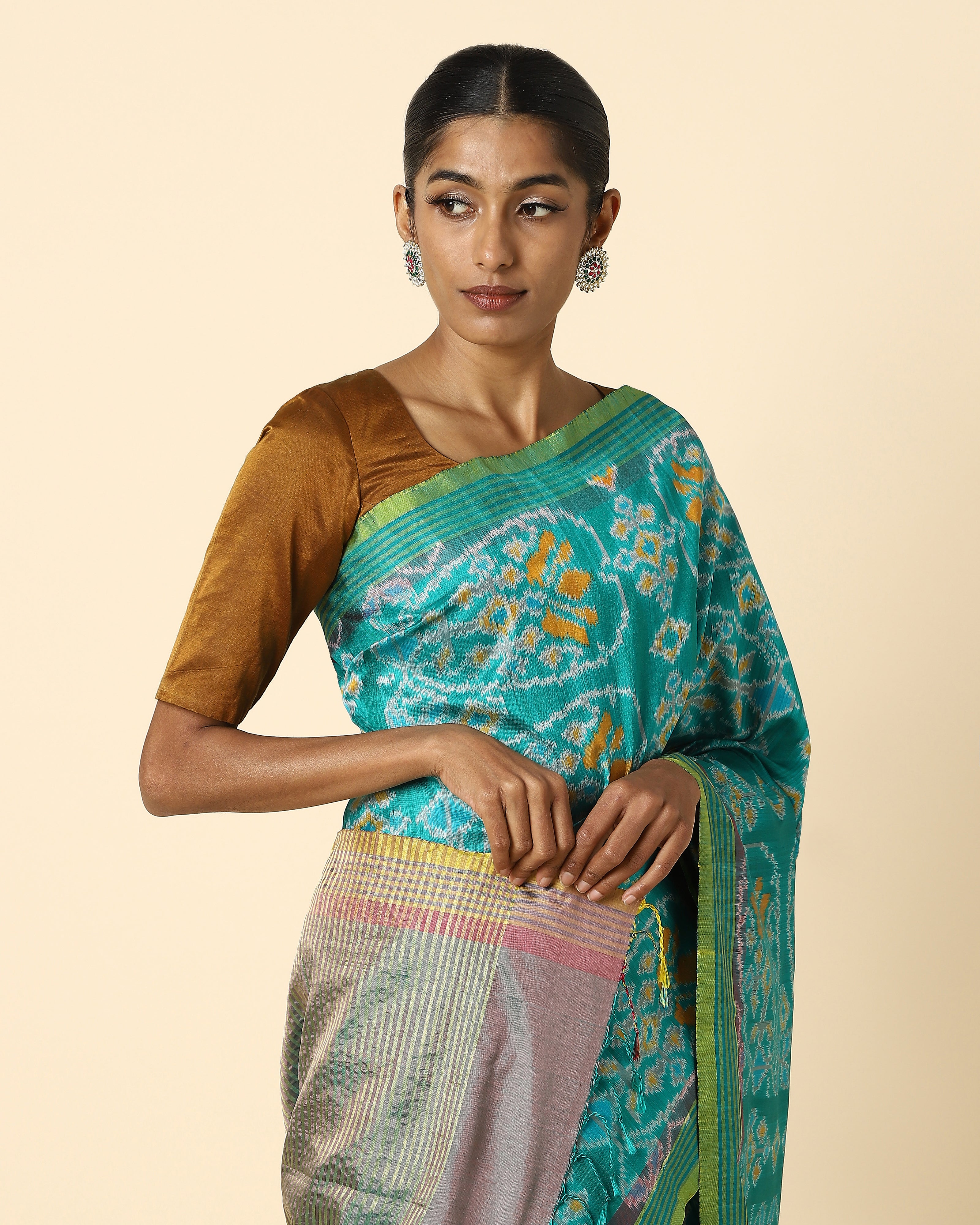 Dayanita Weft Ikat Silk Saree