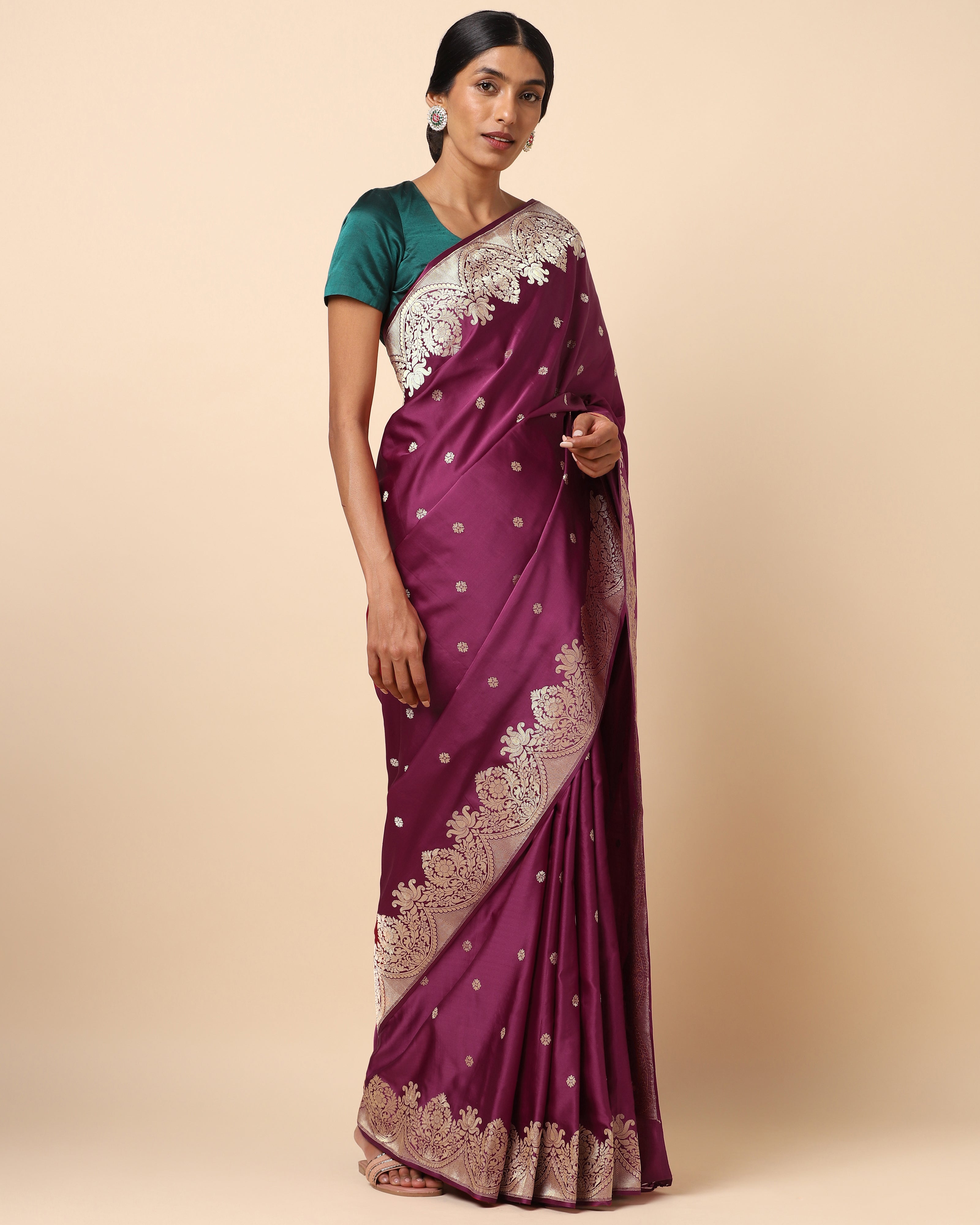 Powder Blue Handwoven Pure Mashru Silk Stripes Border Saree | Stripe silk,  Silk, Stripes