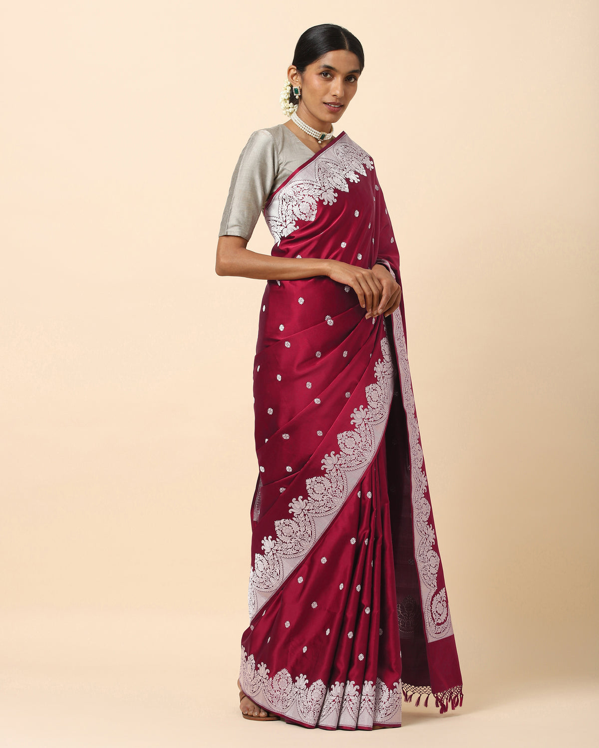 Bansari Banarasi Silk Saree - Dark Violet