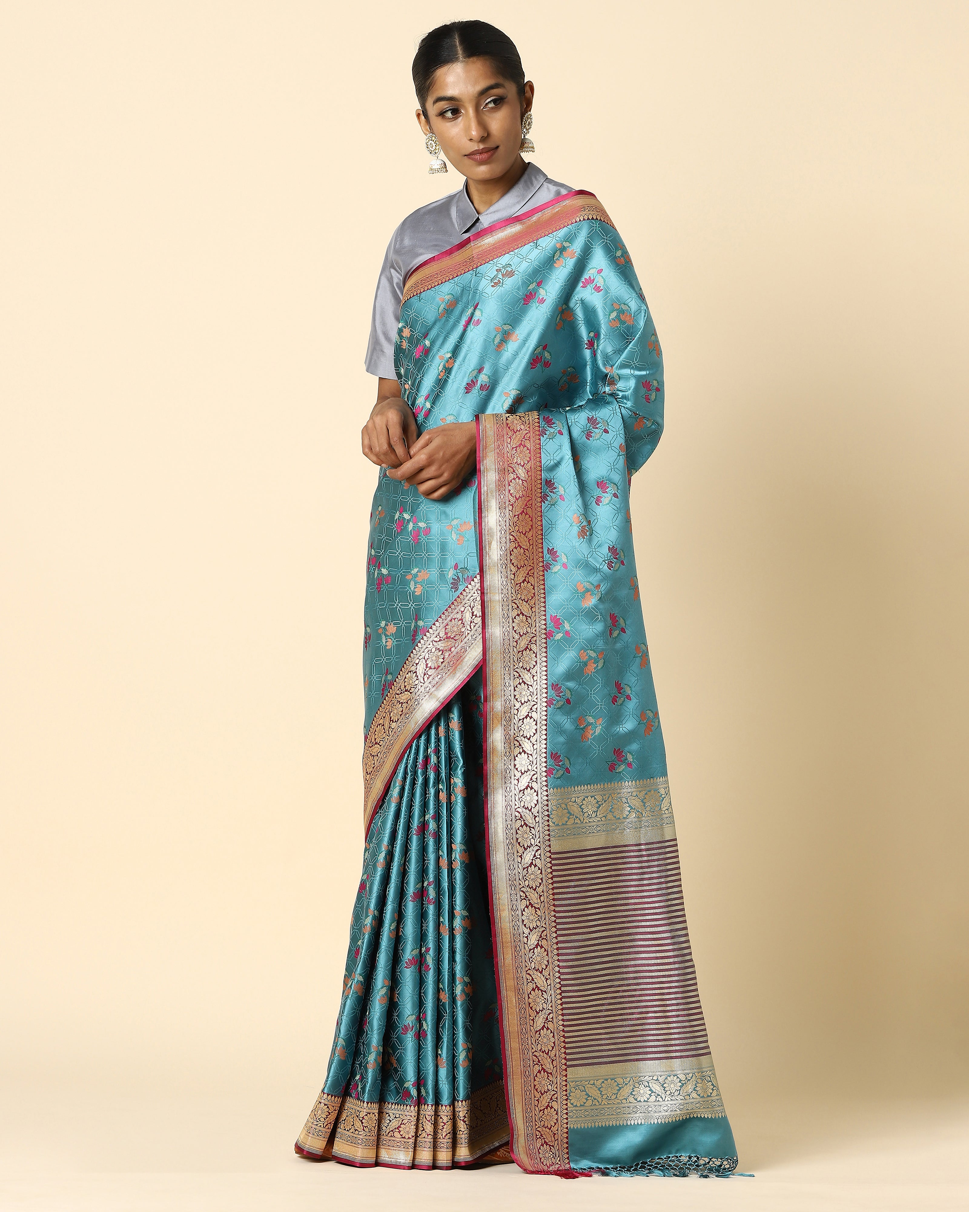 Rupali Tanchoi and Kadwa Silk Saree