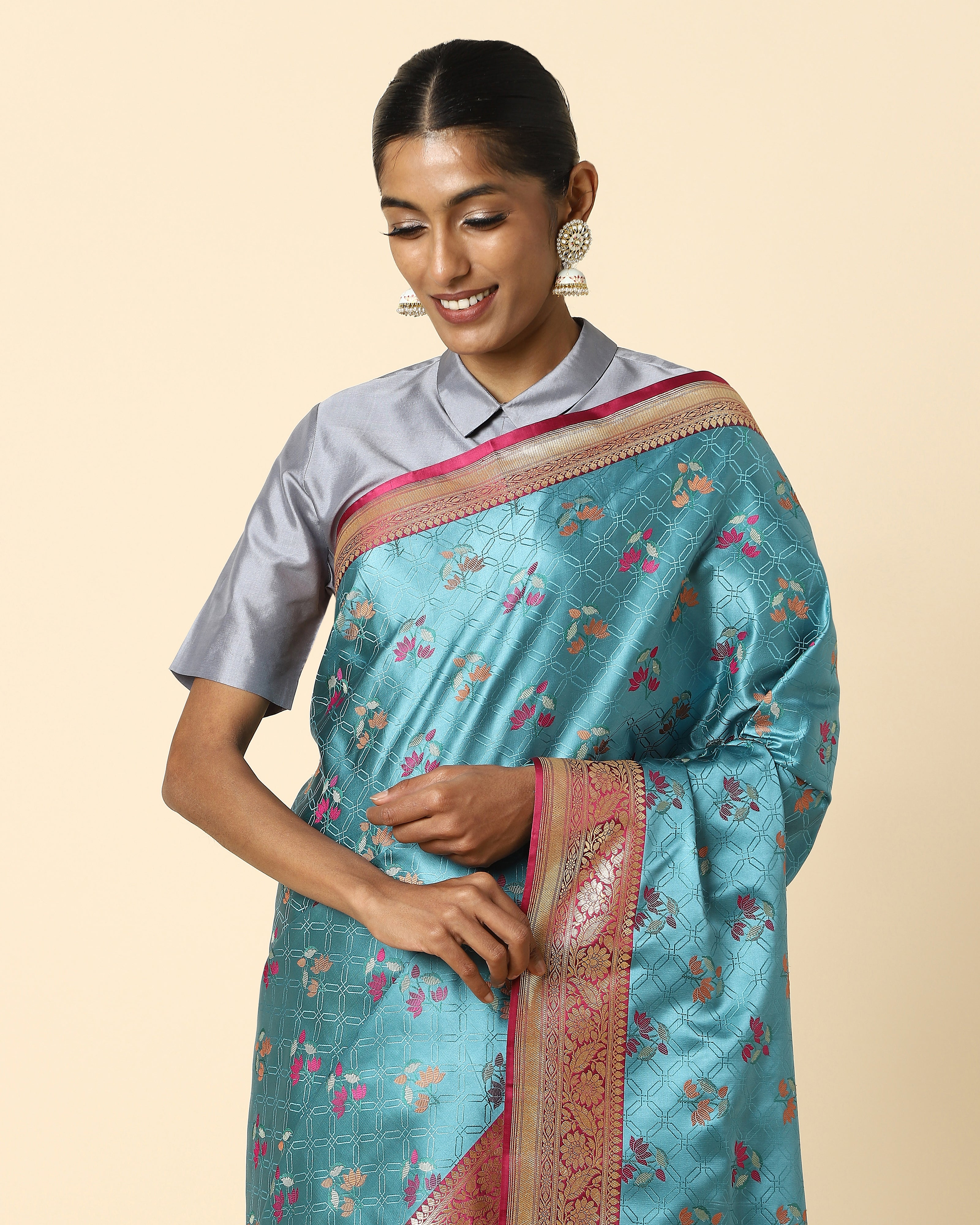 Rupali Tanchoi and Kadwa Silk Saree