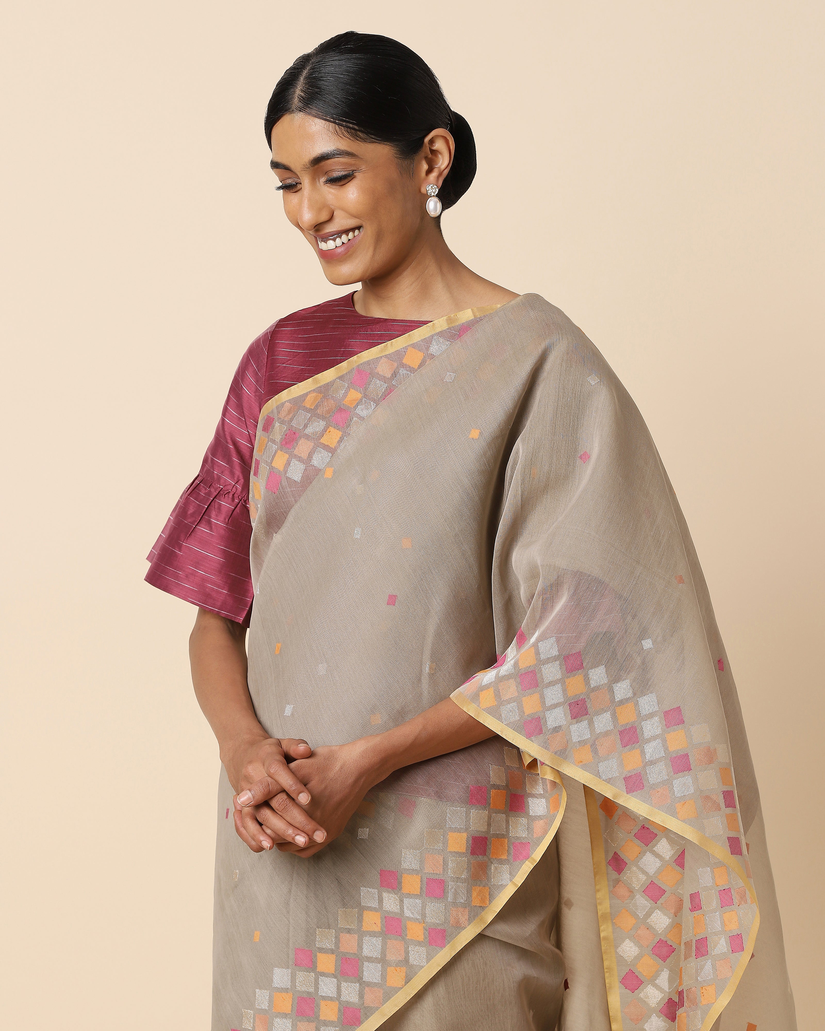 Shikha Jamdani Silk Saree