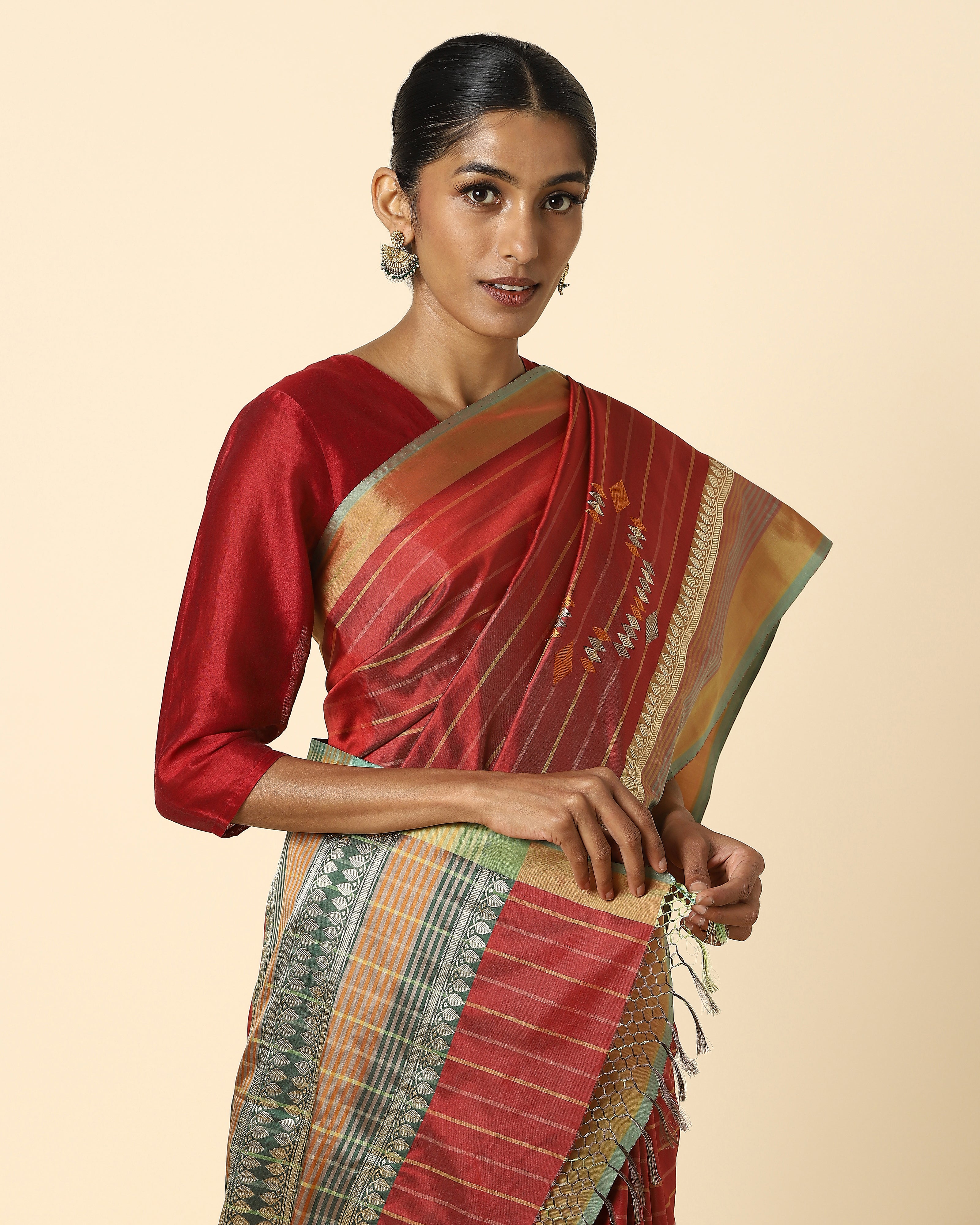 Vallabhi Kadwa Silk Saree