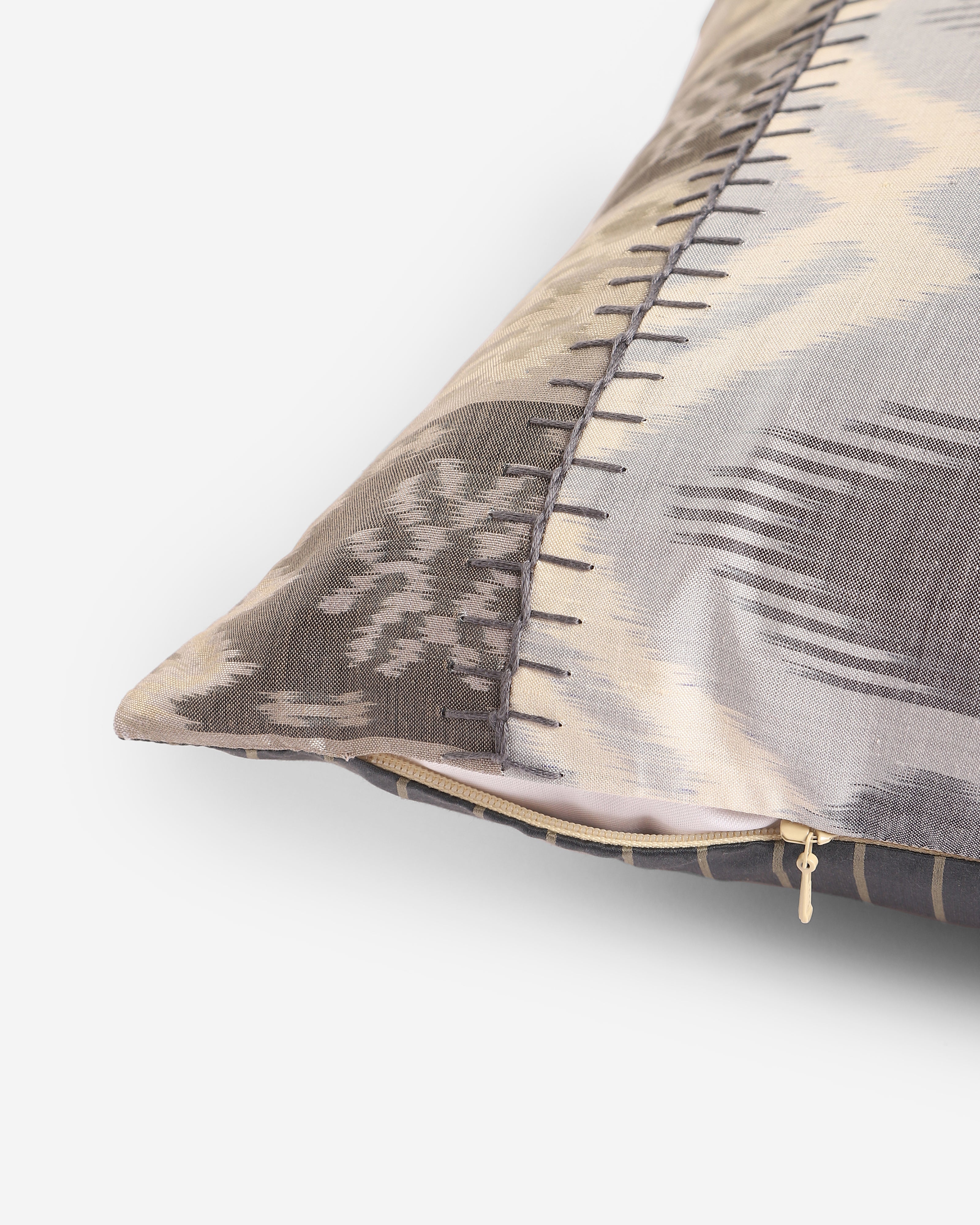 Nurgul Jihan Weft Ikat Cotton Silk Cushion Cover