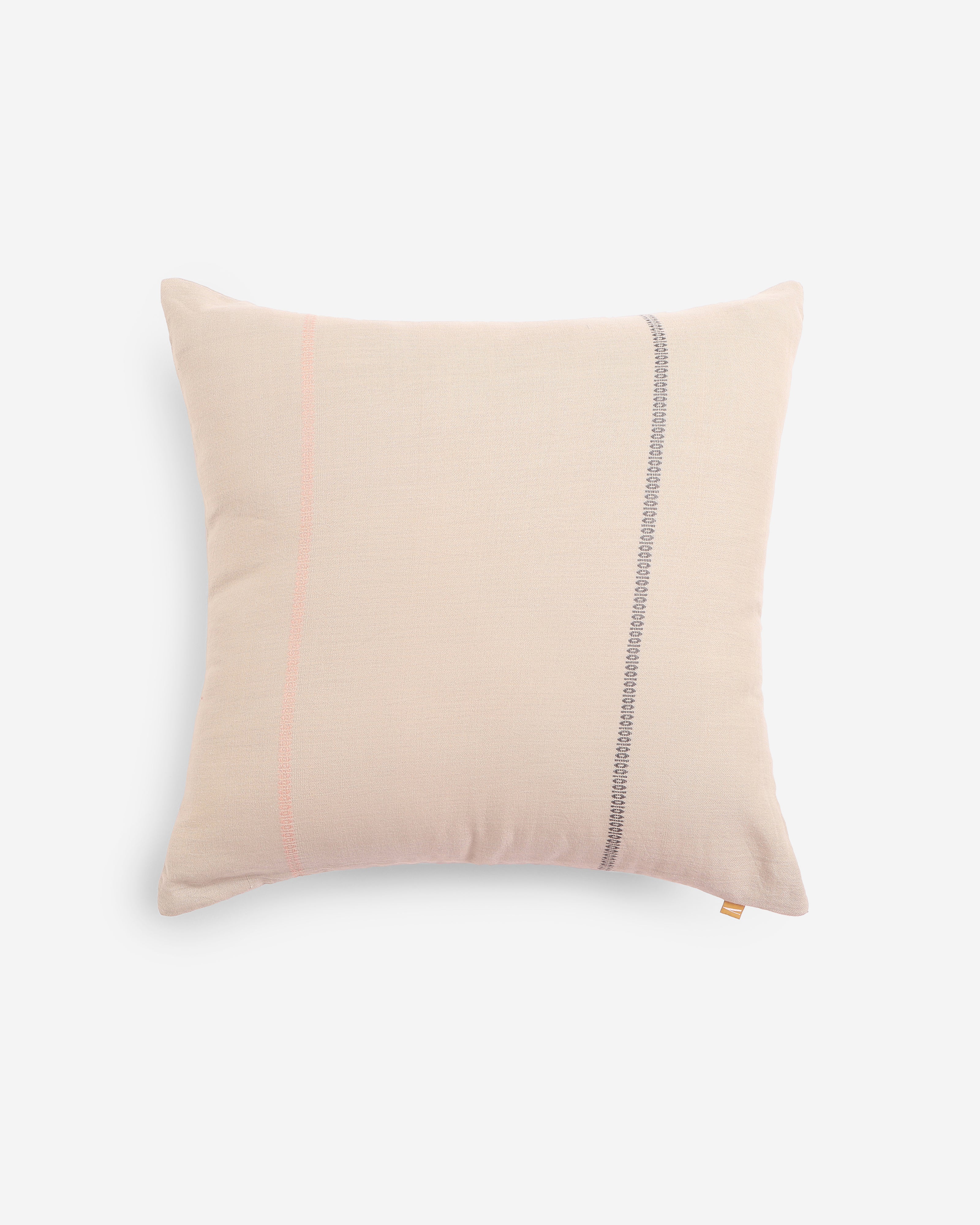 Pushpagiri Extra Weft Cotton Cushion Cover - Light Beige