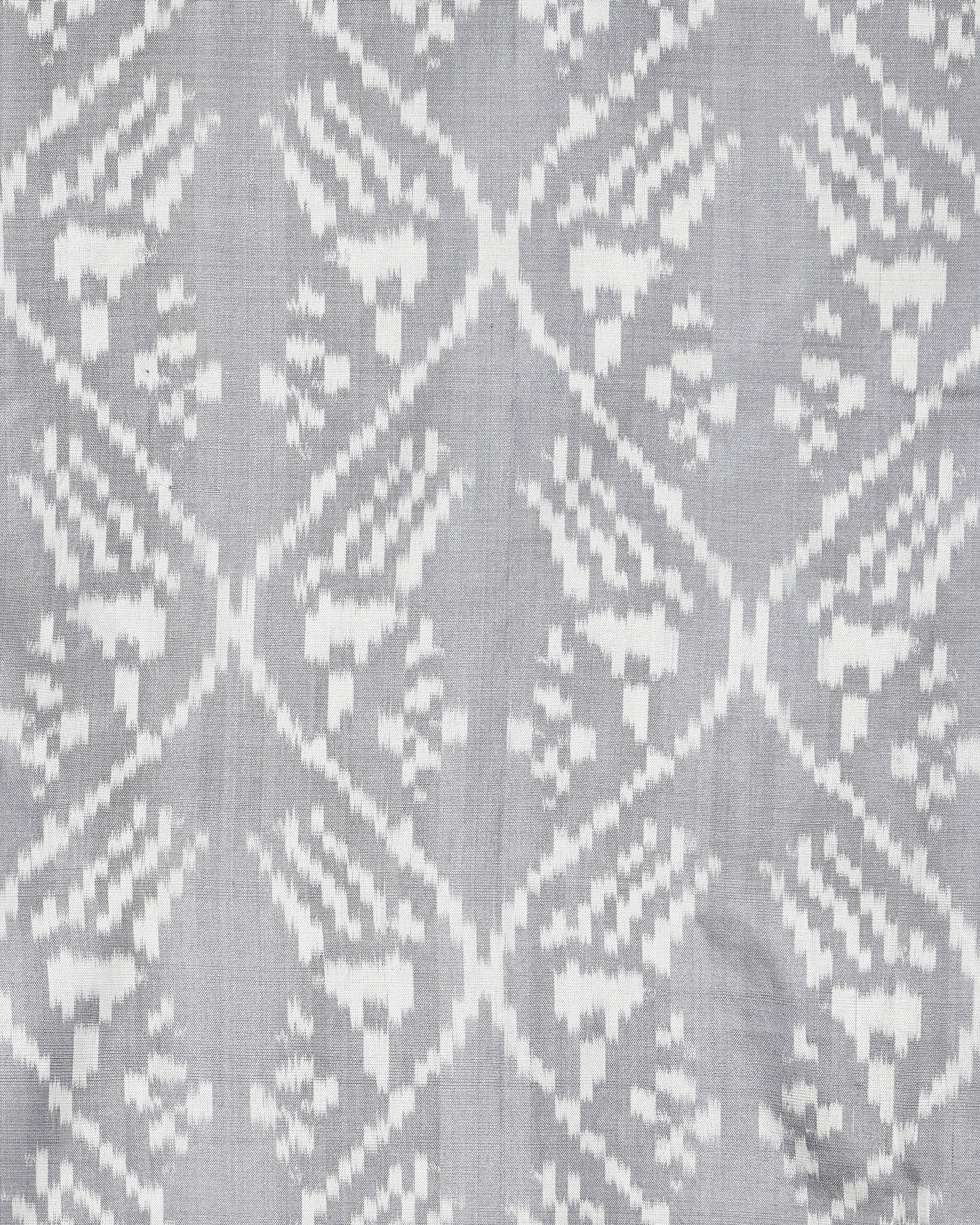 Edric Warp Ikat Silk Cotton Stole - Light Grey