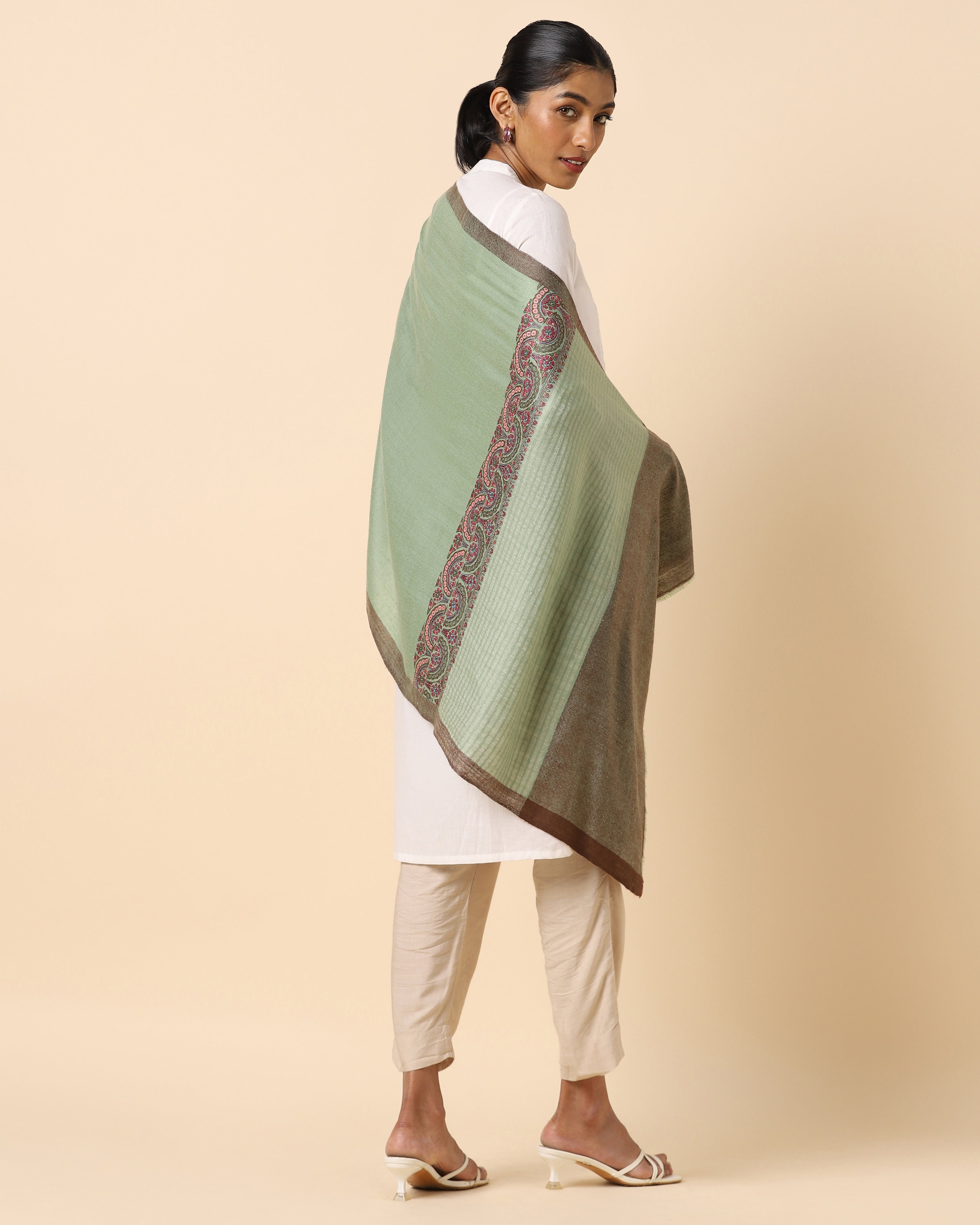 Leher Sozni Embroidery Pashmina Stole