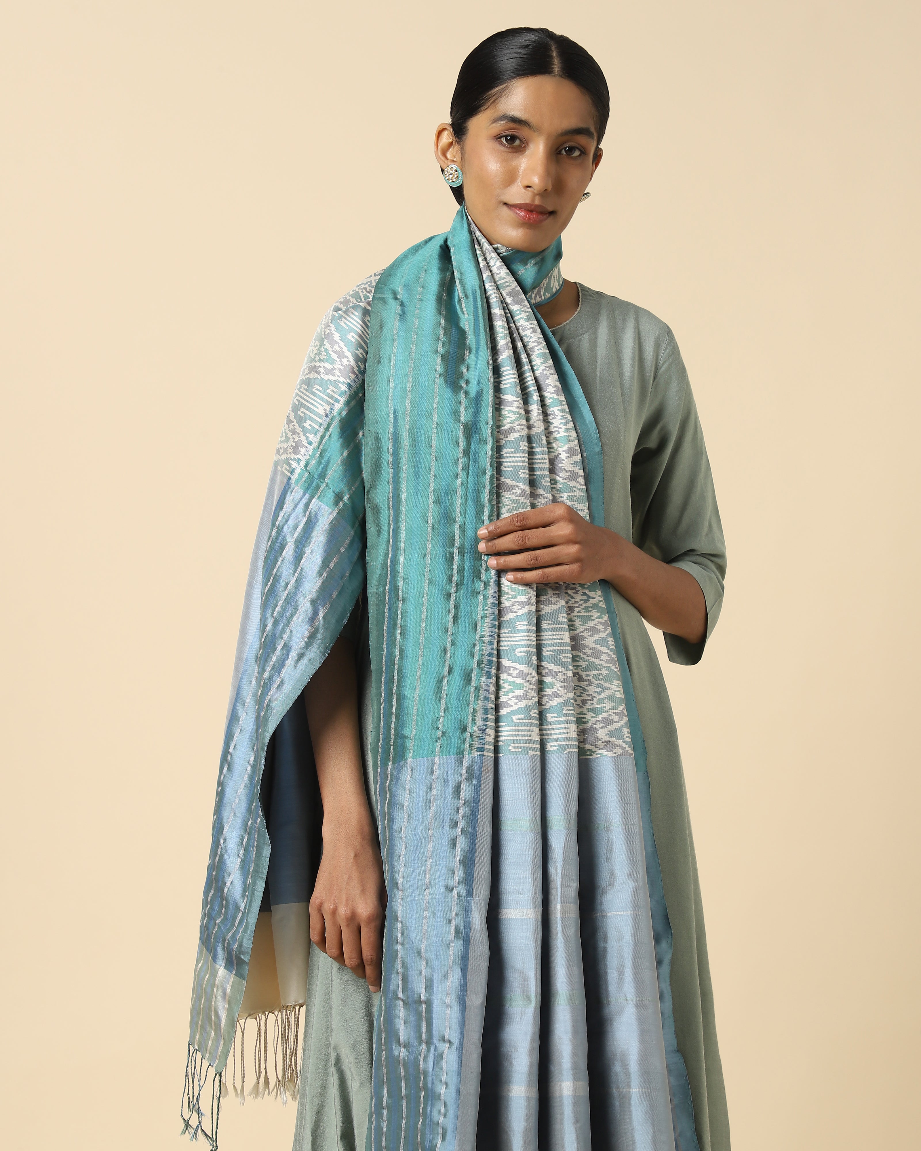 Amiti Weft Ikat Silk Dupatta