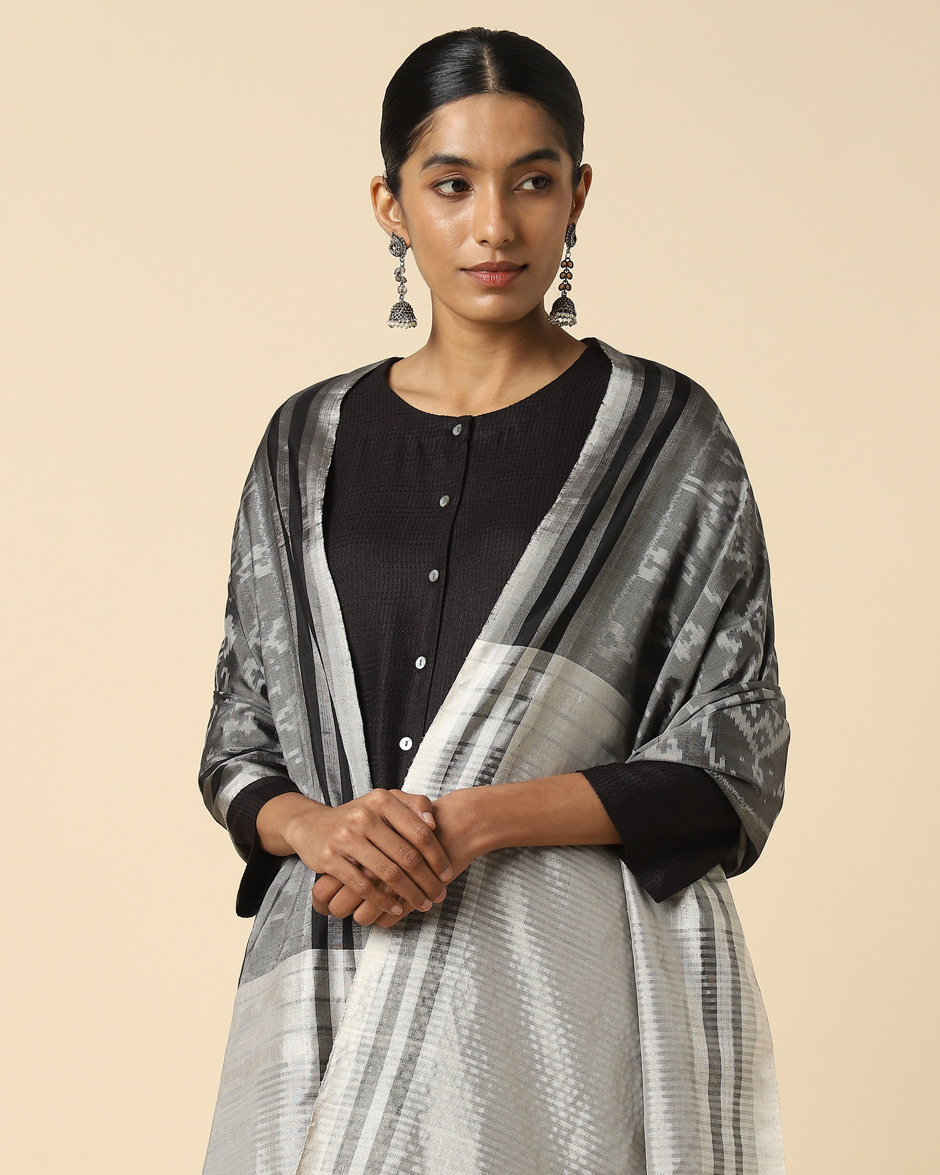 Nambia Weft Ikat Silk Dupatta