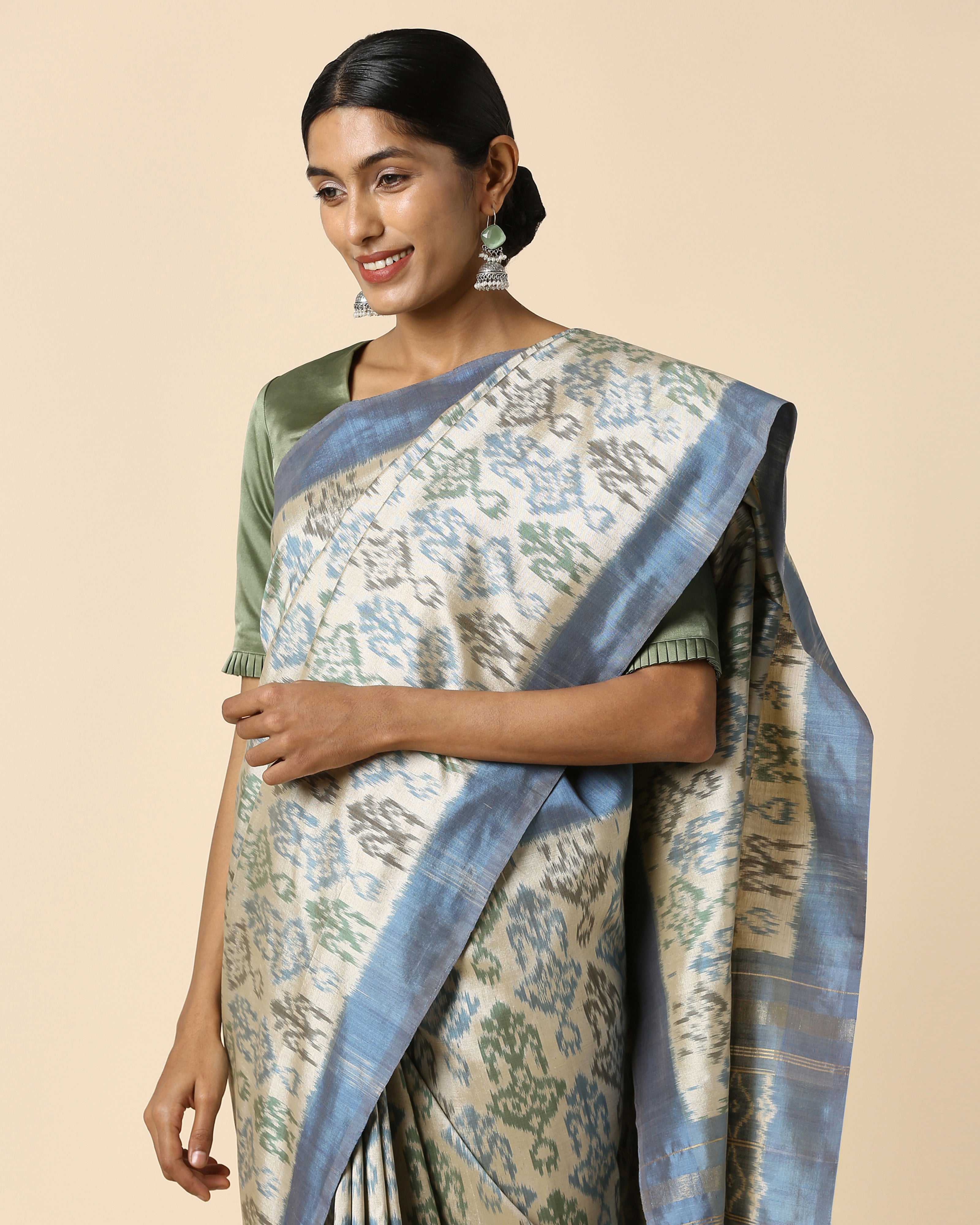 Madhula Weft Ikat Cotton Silk Saree