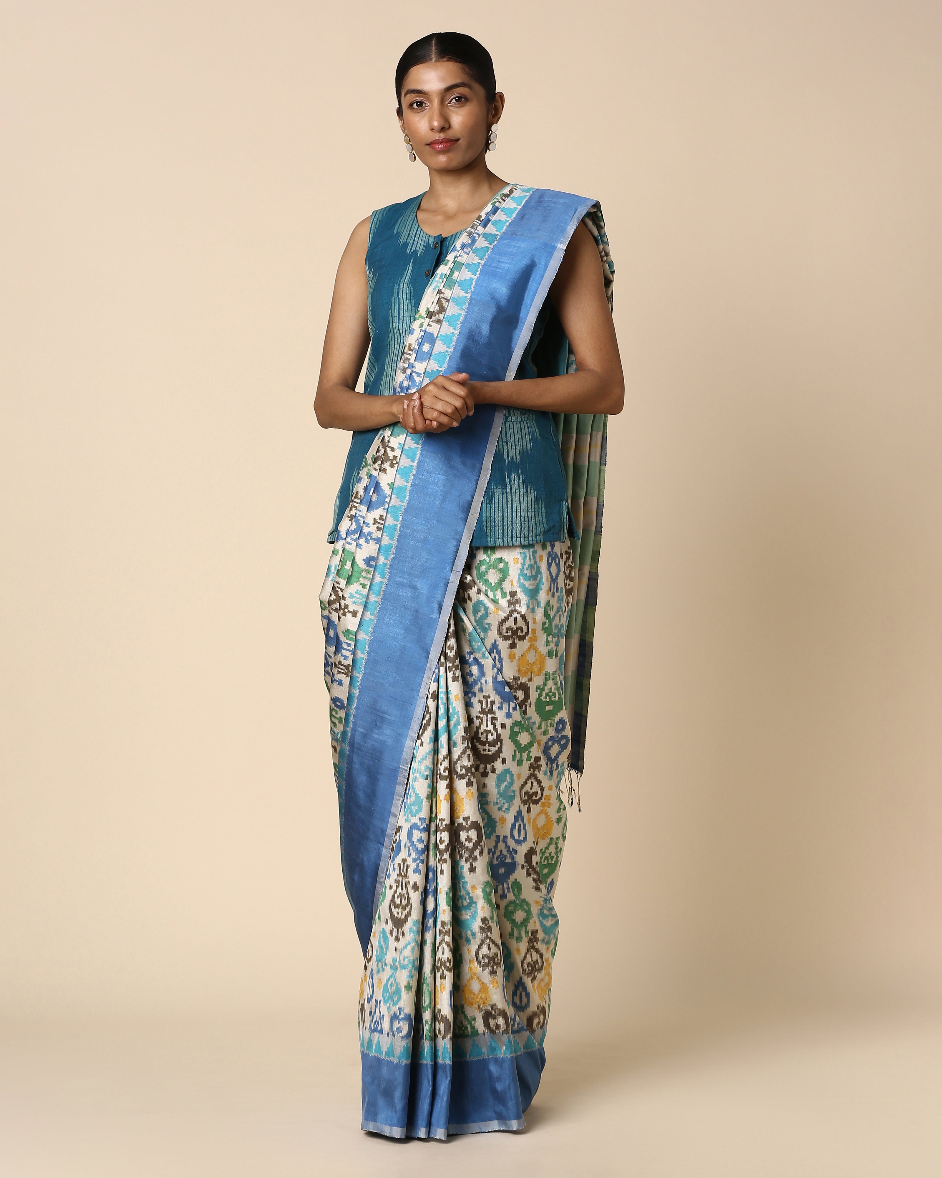 Amera Pochampally Double Ikat Silk Saree