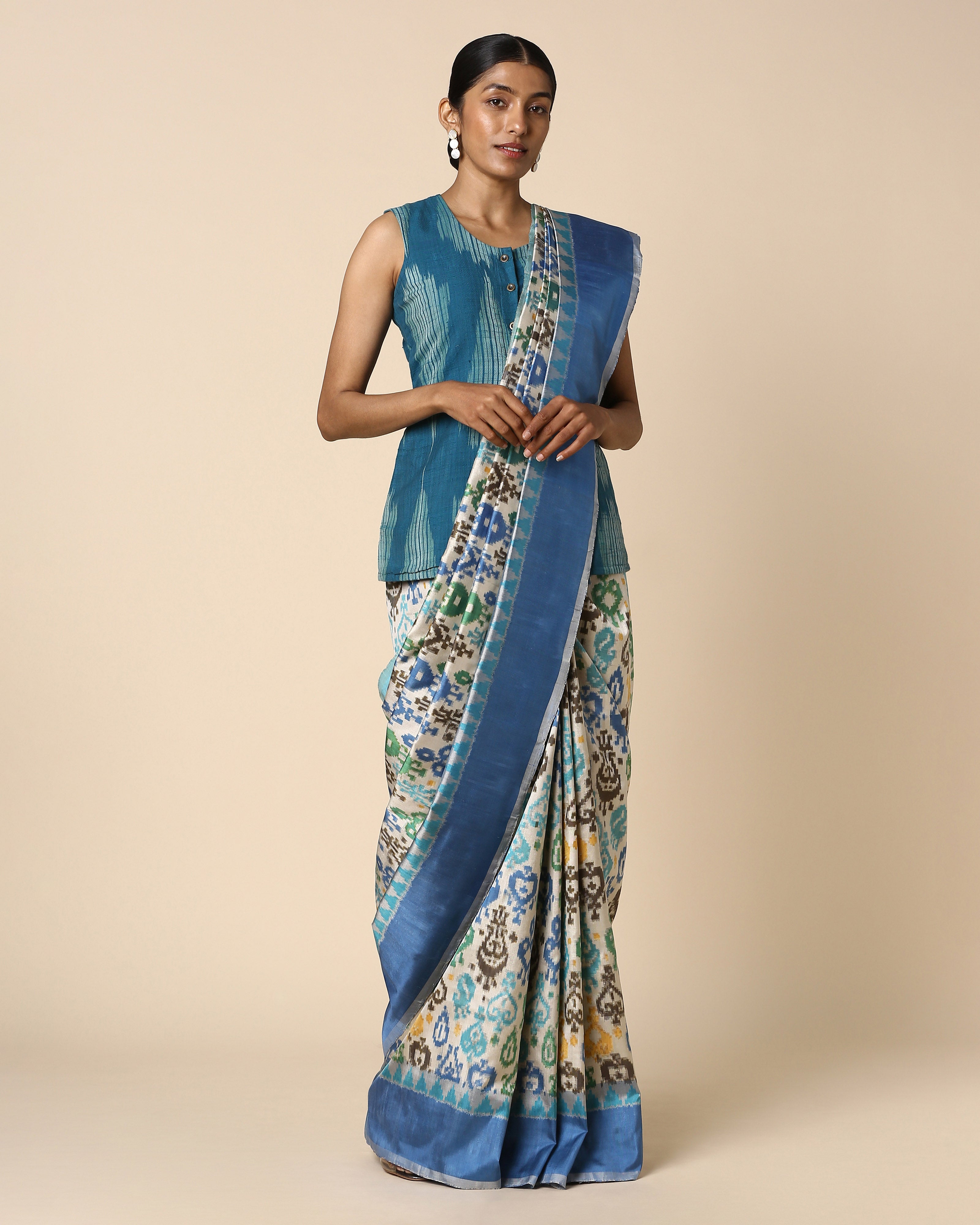 Amera Pochampally Double Ikat Silk Saree