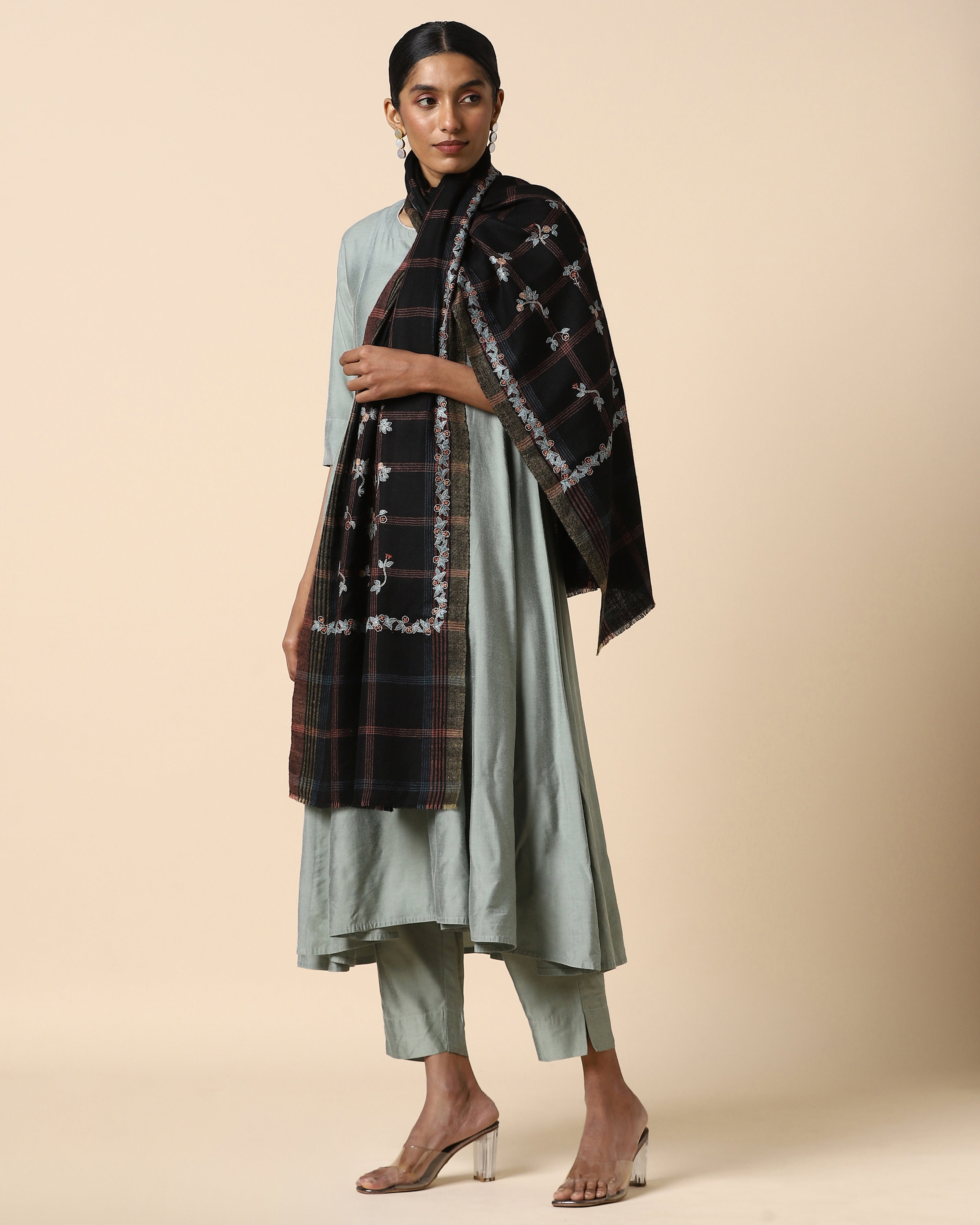 Elyana Kashmir Sozni Embroidery Pashmina Stole